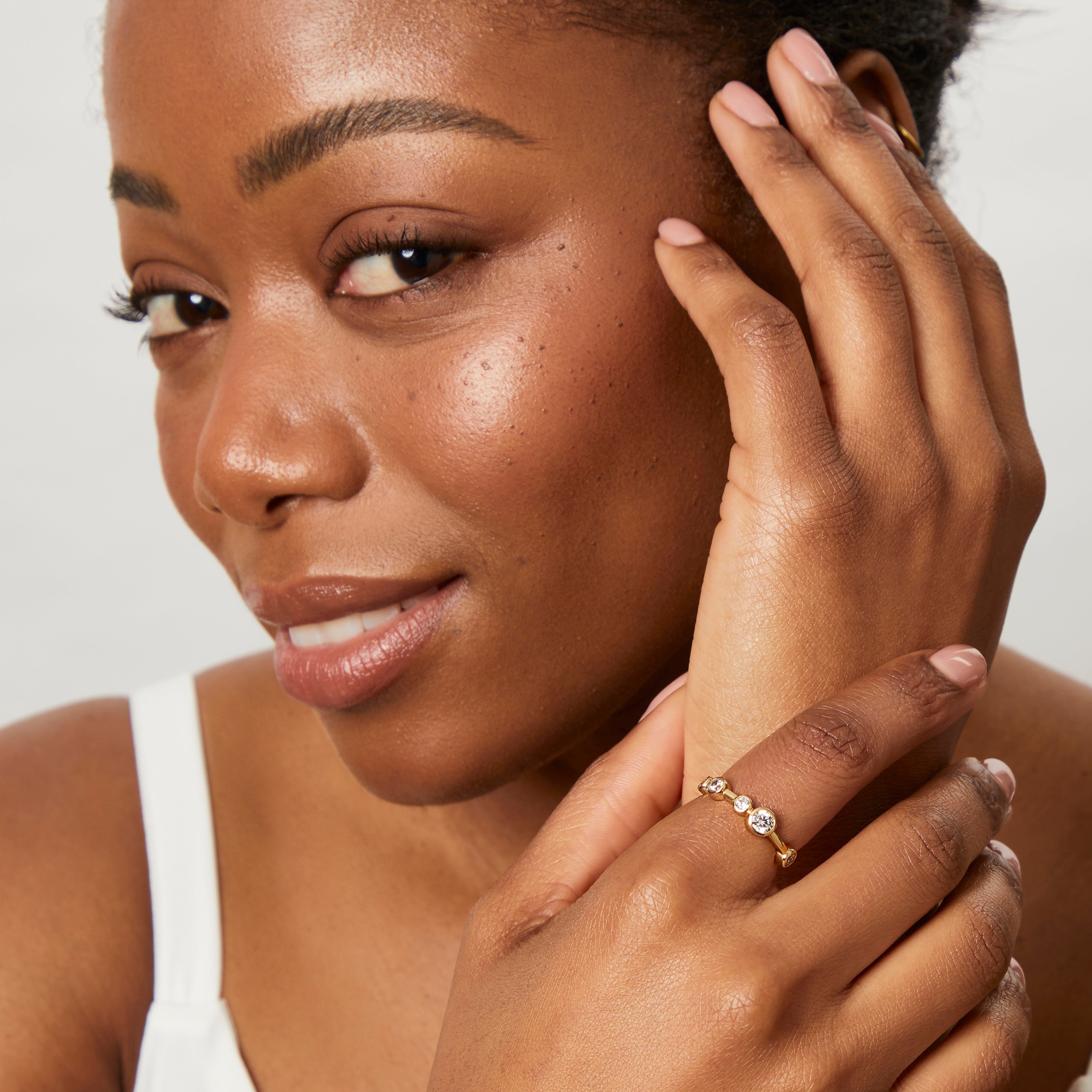 Gold Vermeil Single Row Stackable Bubble Ring