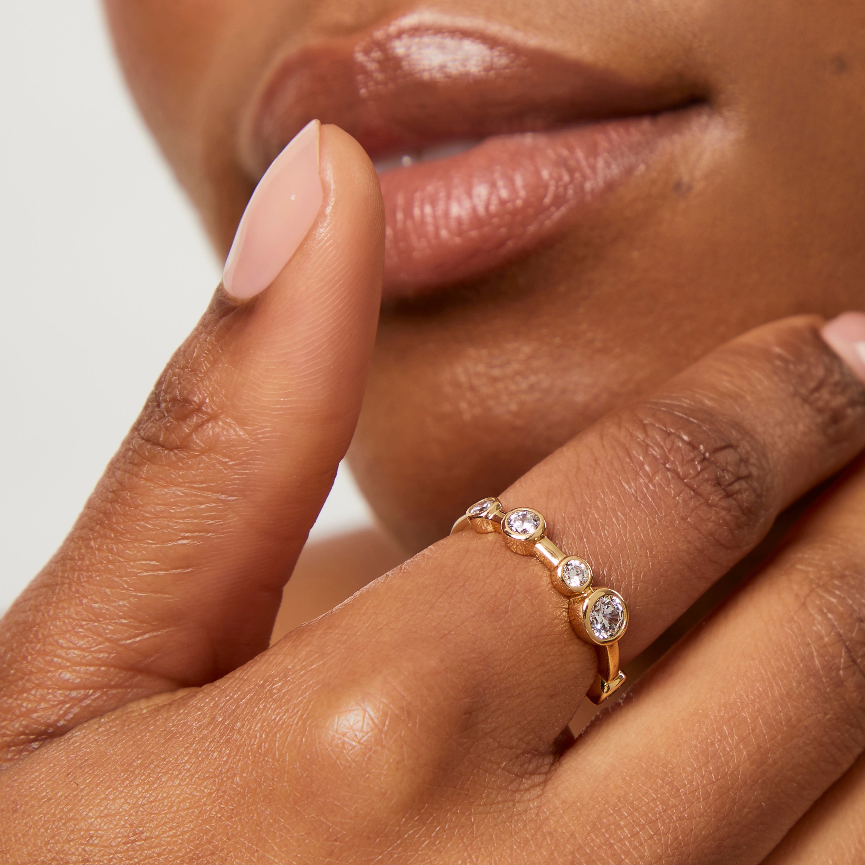 Gold Vermeil Single Row Stackable Bubble Ring