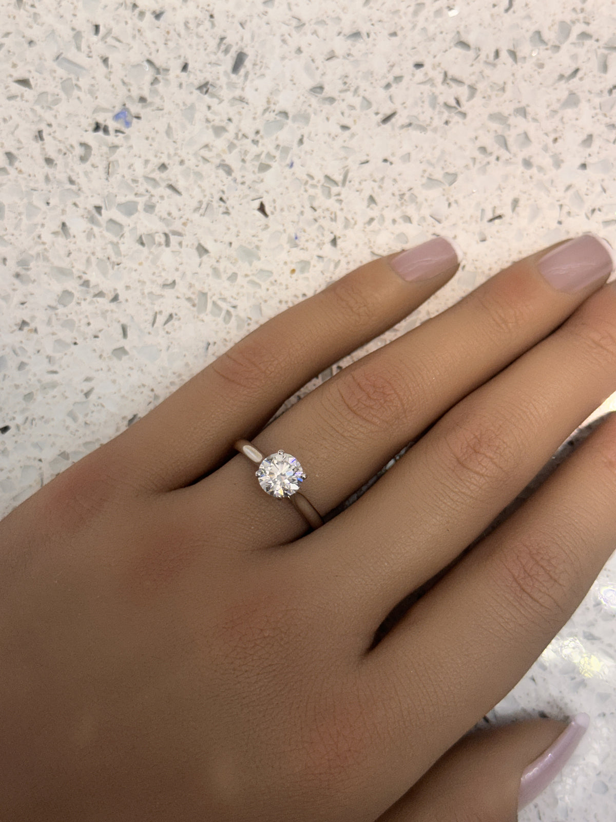 Platinum Round Brilliant Cut 1.30ct Diamond Engagement Ring