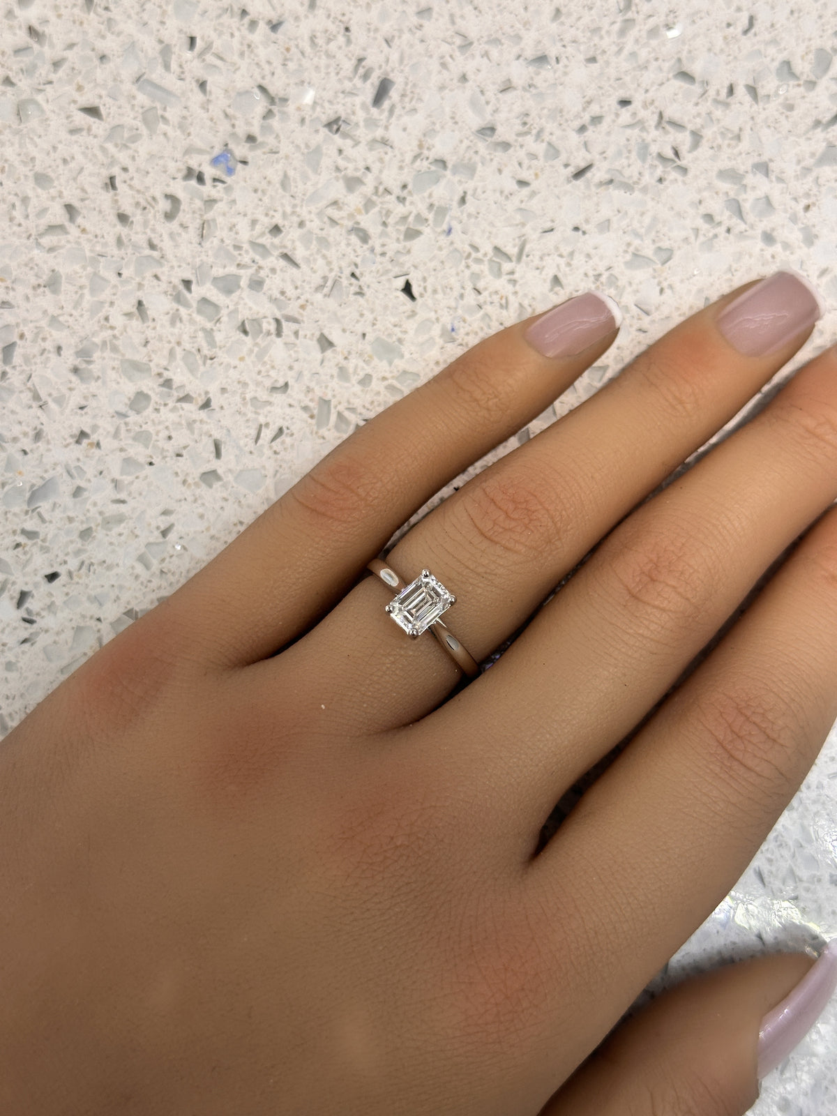 Platinum Emerald 1.02ct Diamond Engagement Ring