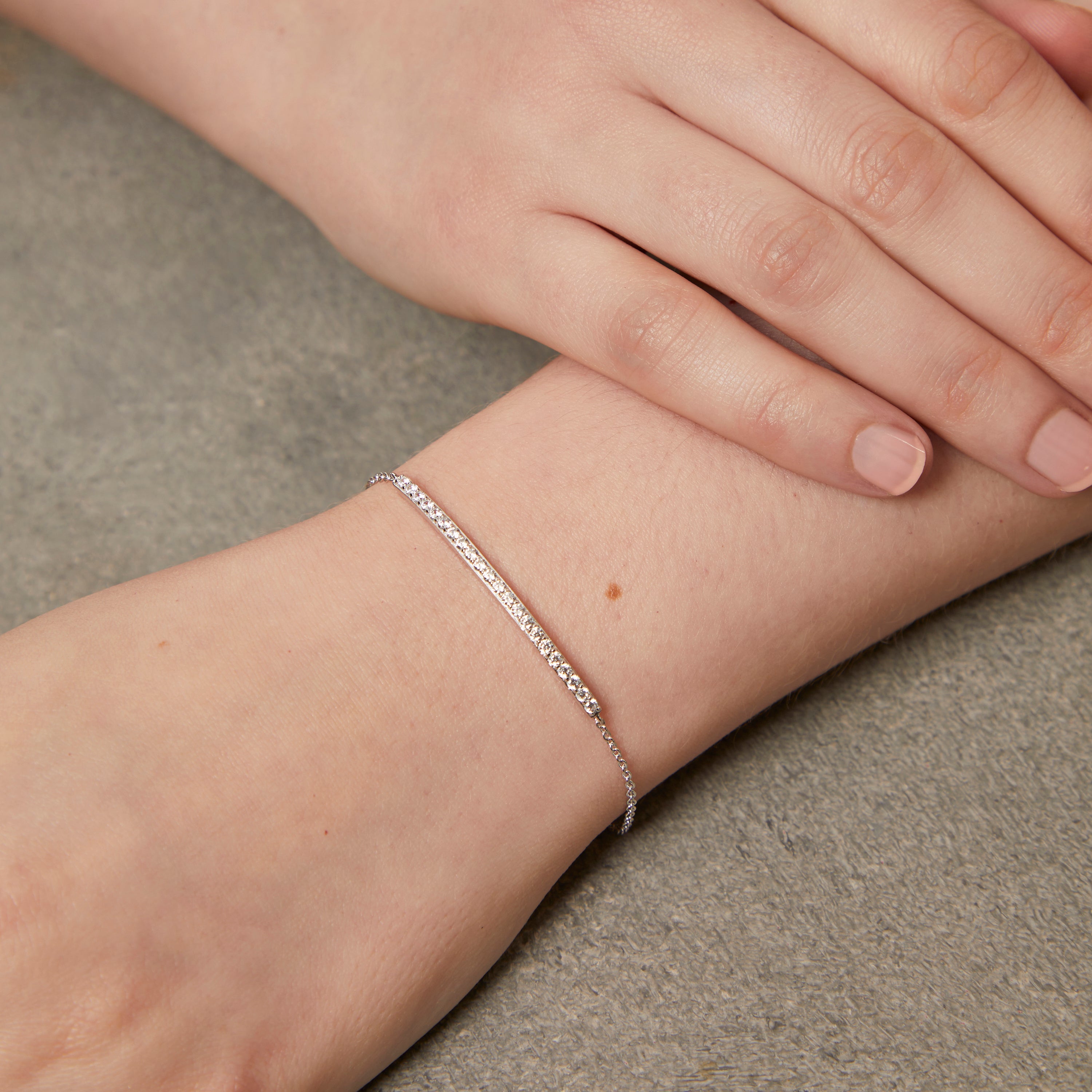 Yellow Gold Cubic Zirconia Panel Bracelet