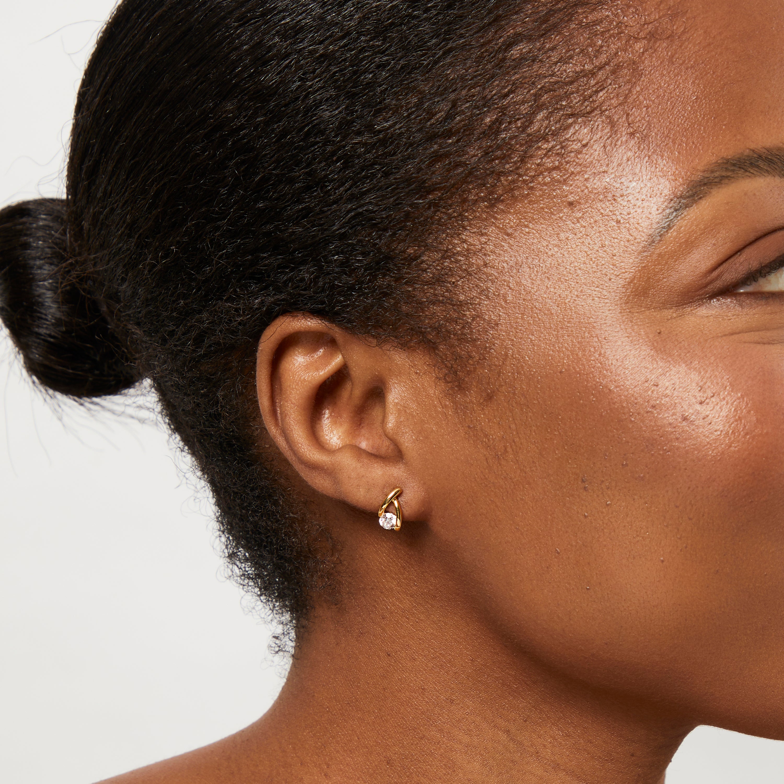 Gold Vermeil Wishbone Stud Earrings