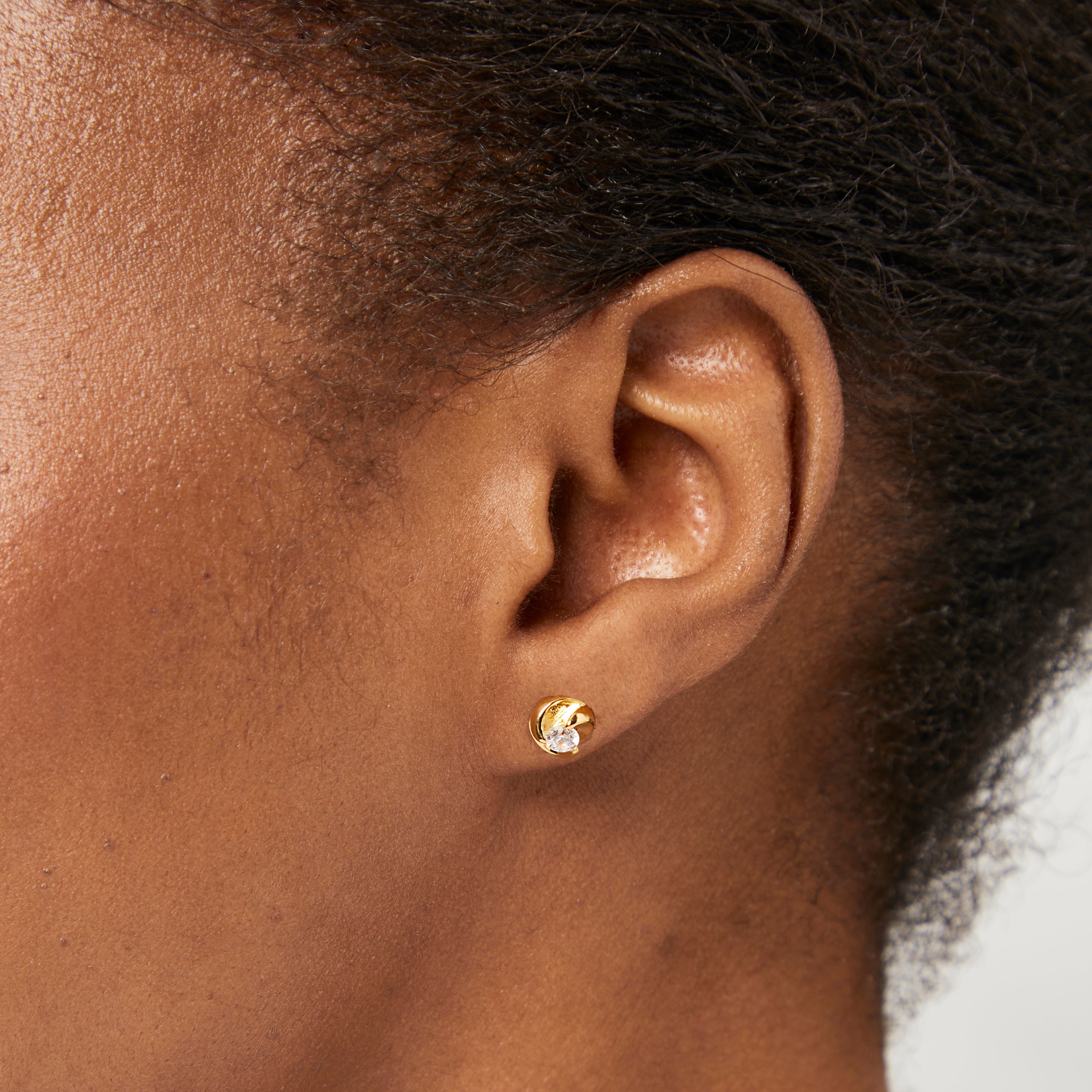 Yellow Gold Swirl Stud Earrings