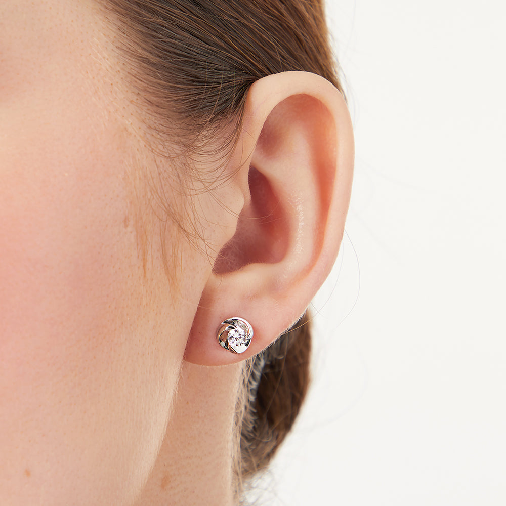 Sterling Silver Swirl Stud Earrings
