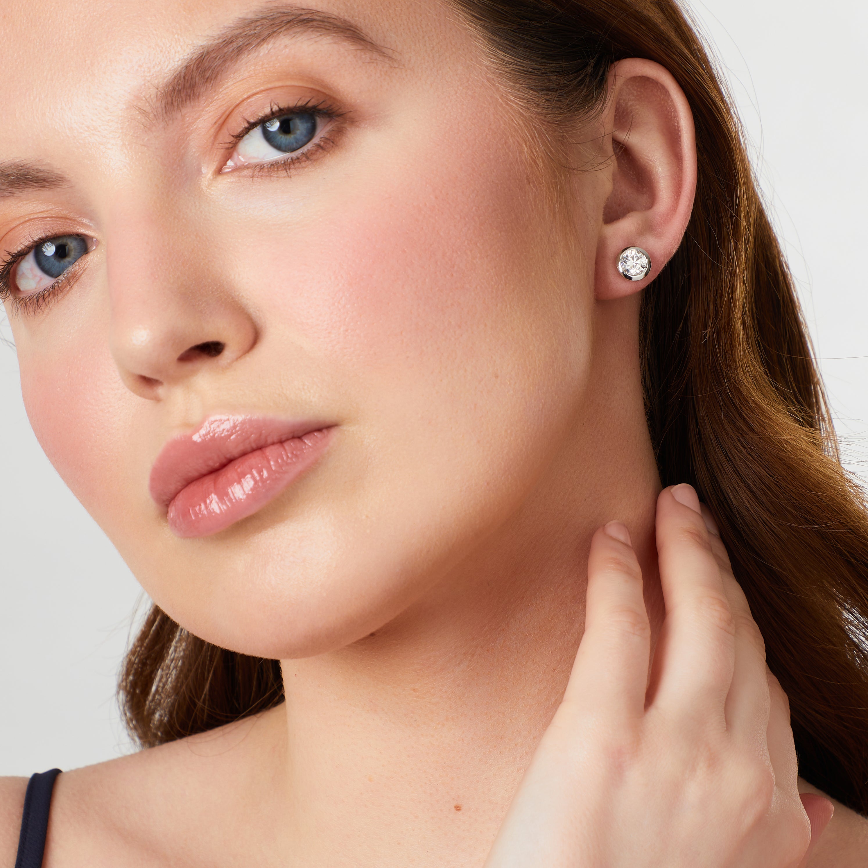 Sterling Silver 1 Carat Rubover Stud Earrings