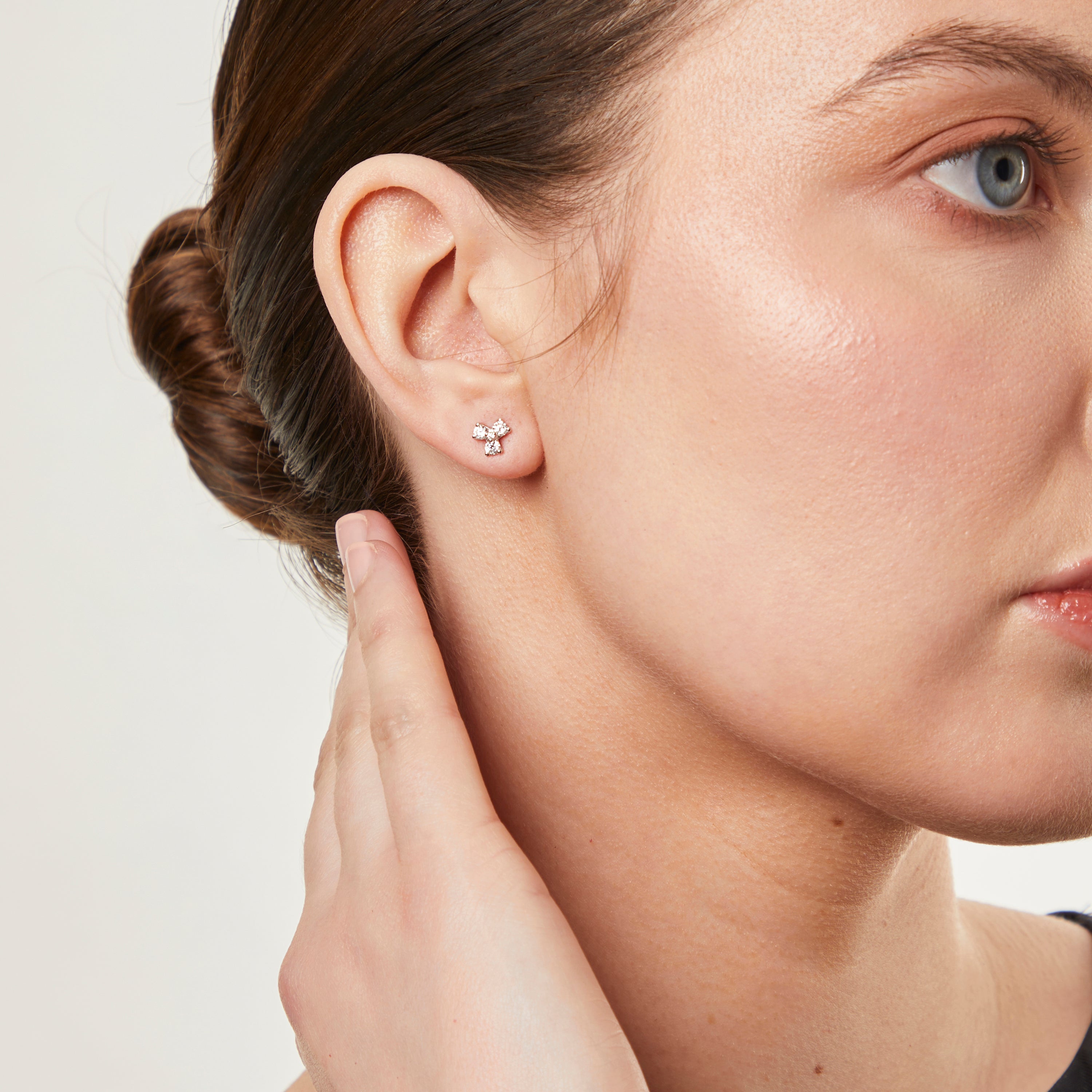 Sterling Silver Three Point Petal Earrings