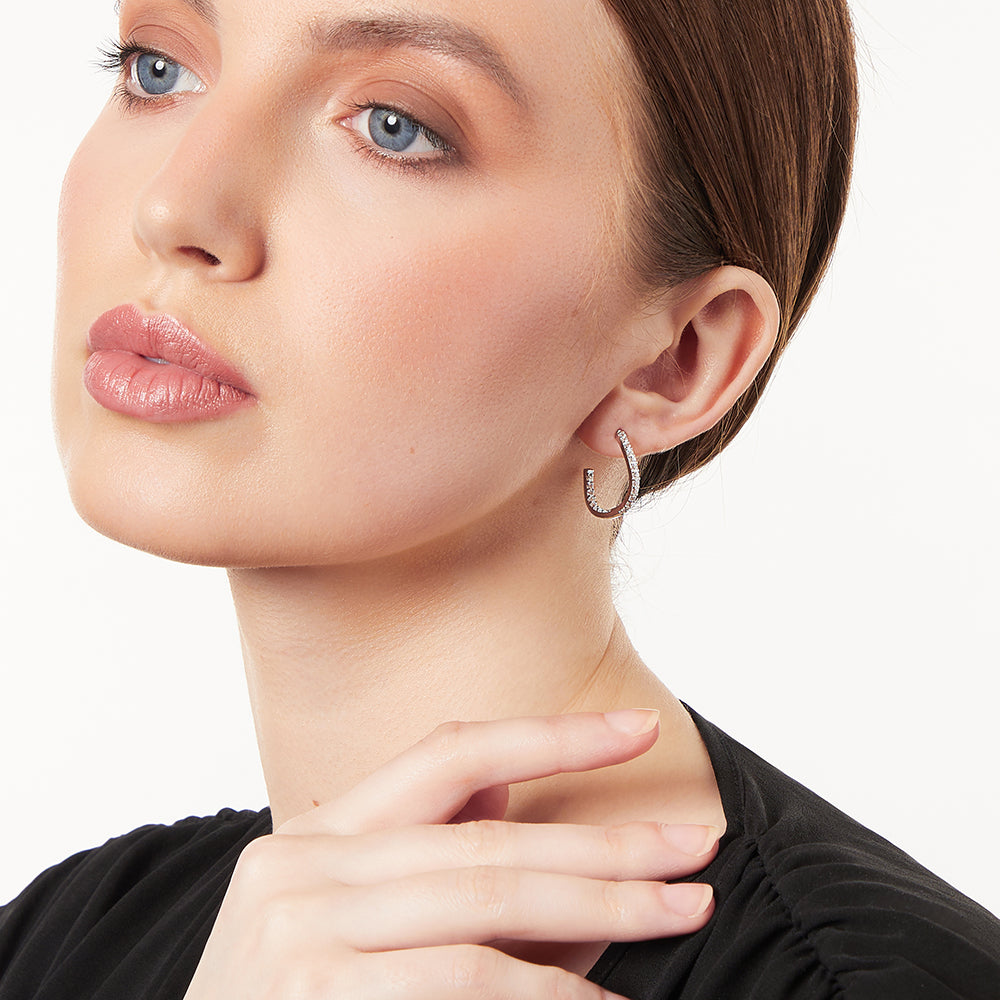 Sterling Silver Wavy Hoop Earrings