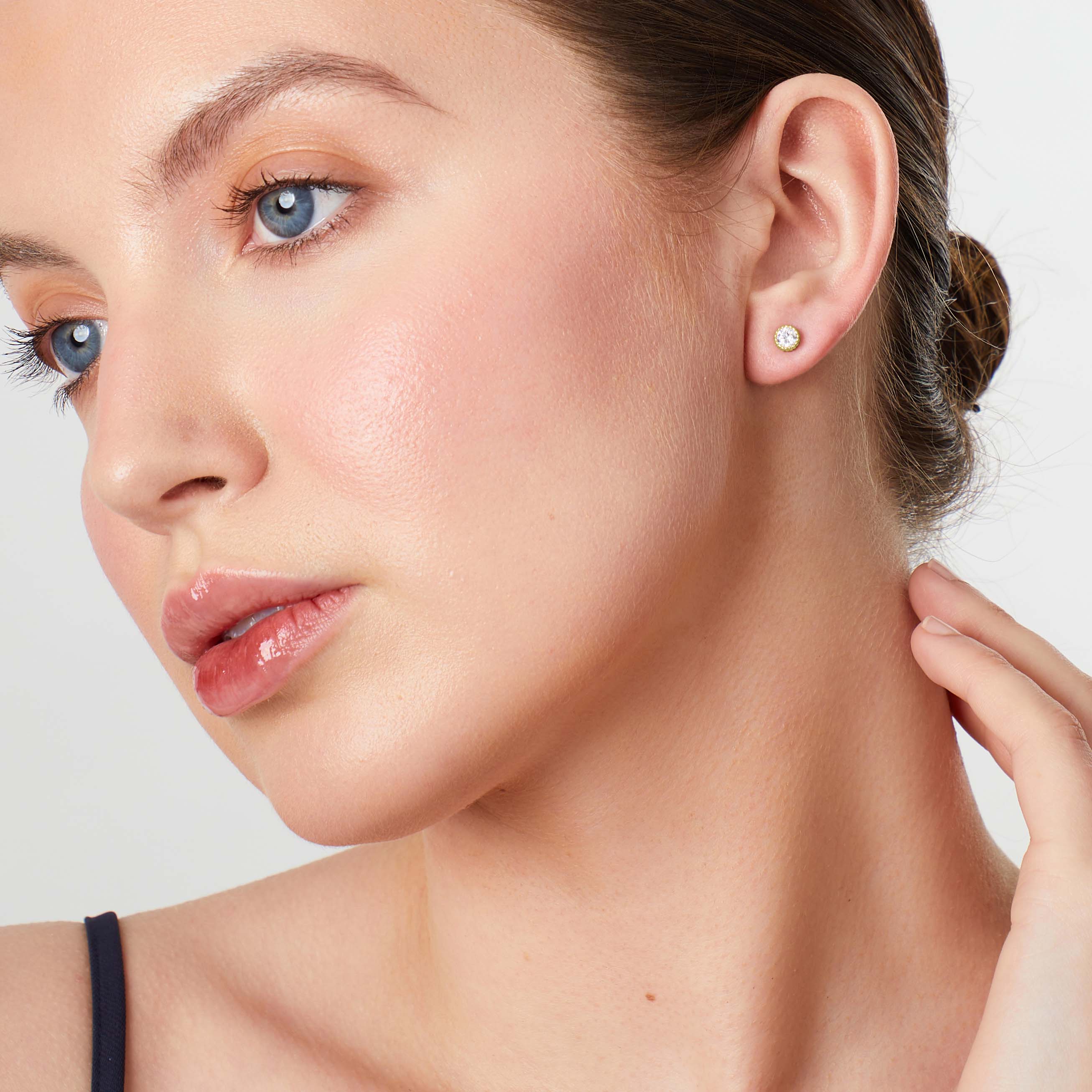 Gold Vermeil Milgrain Stud Earrings