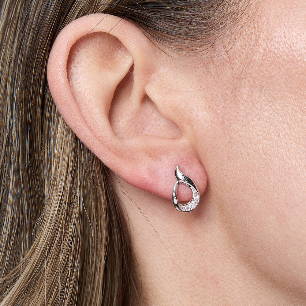 Sterling Silver Teardrop Stud Earrings