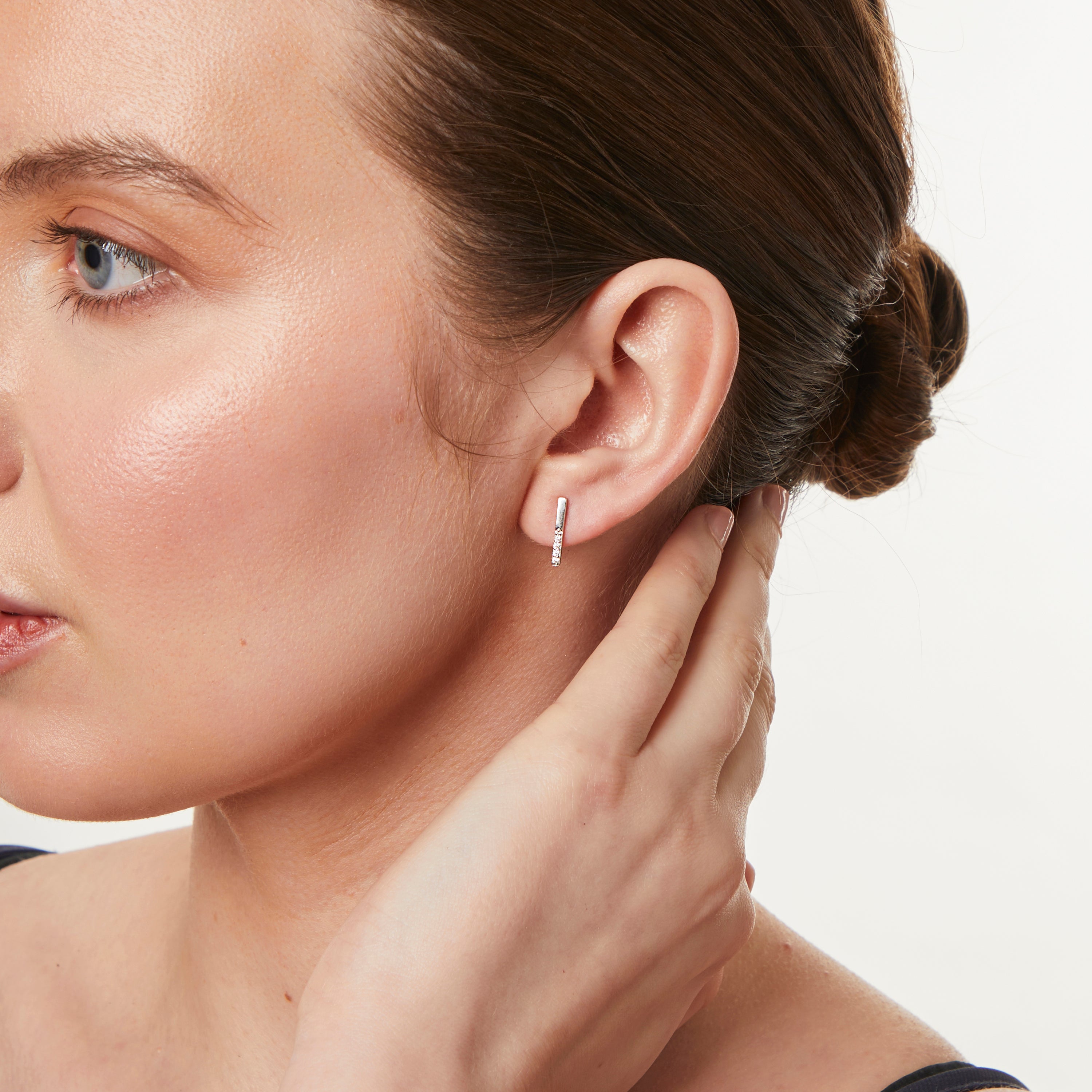 Sterling Silver Bar Stud Earrings