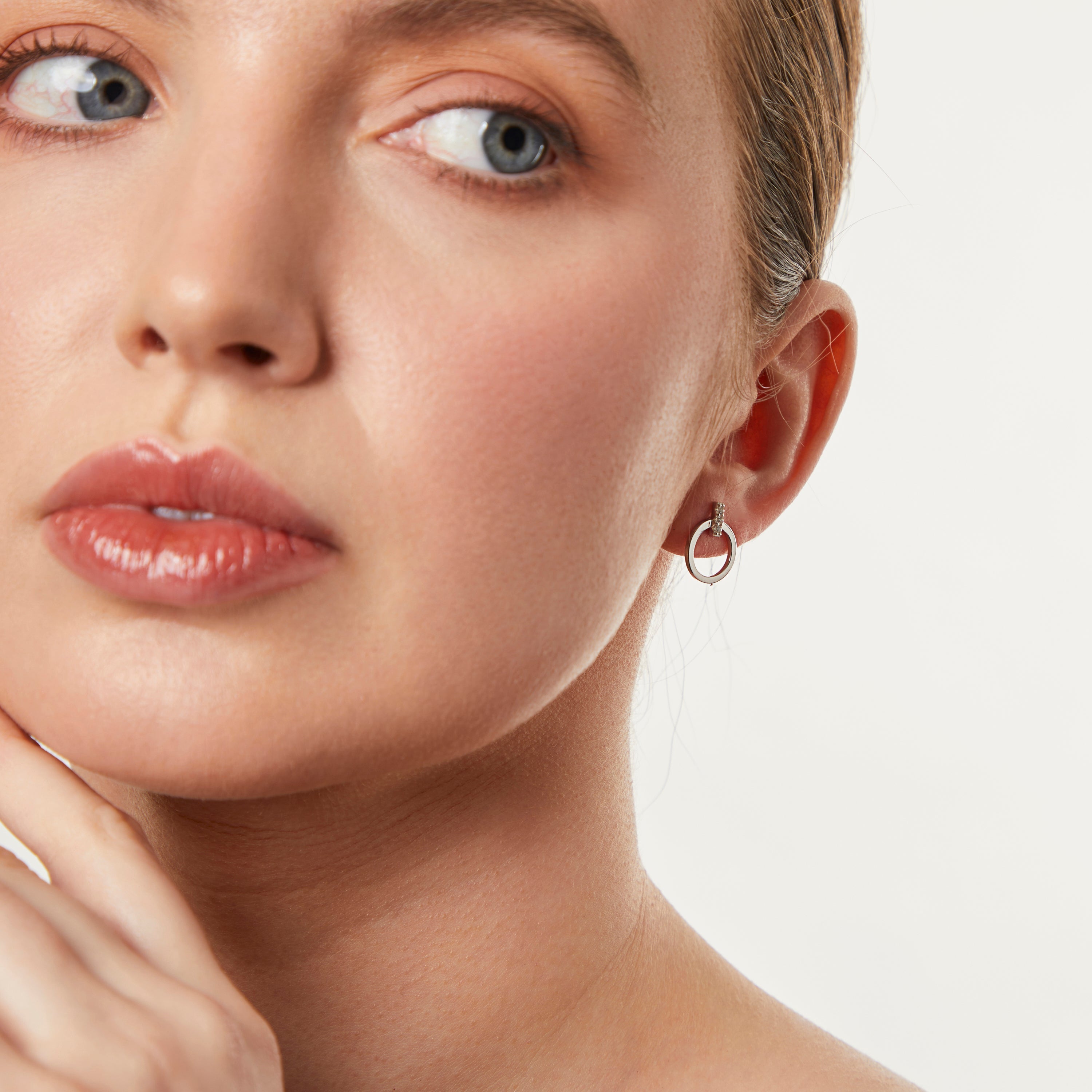 Sterling Silver Open Circle Stud Earrings