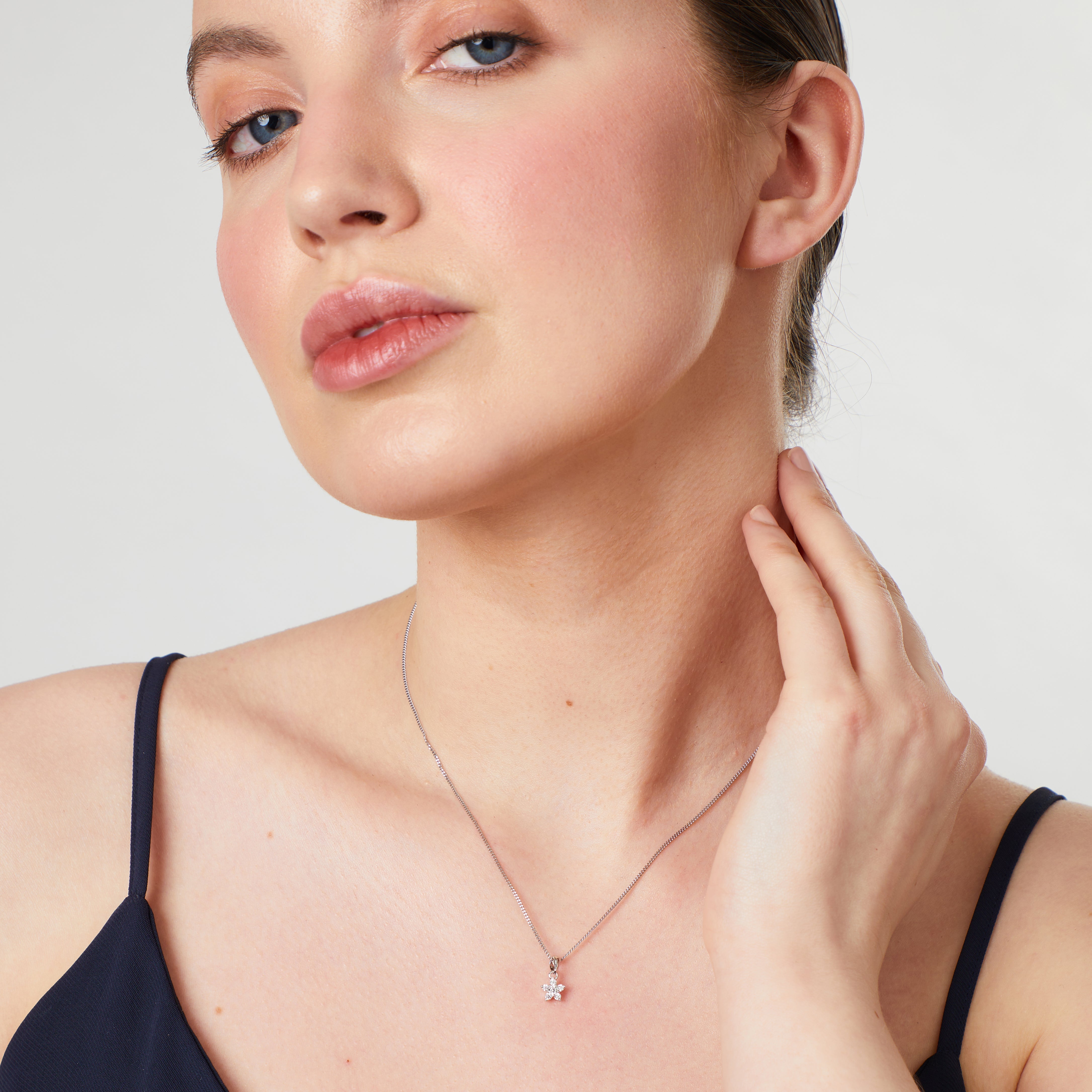 Sterling Silver Small Cubic Zirconia Star Pendant