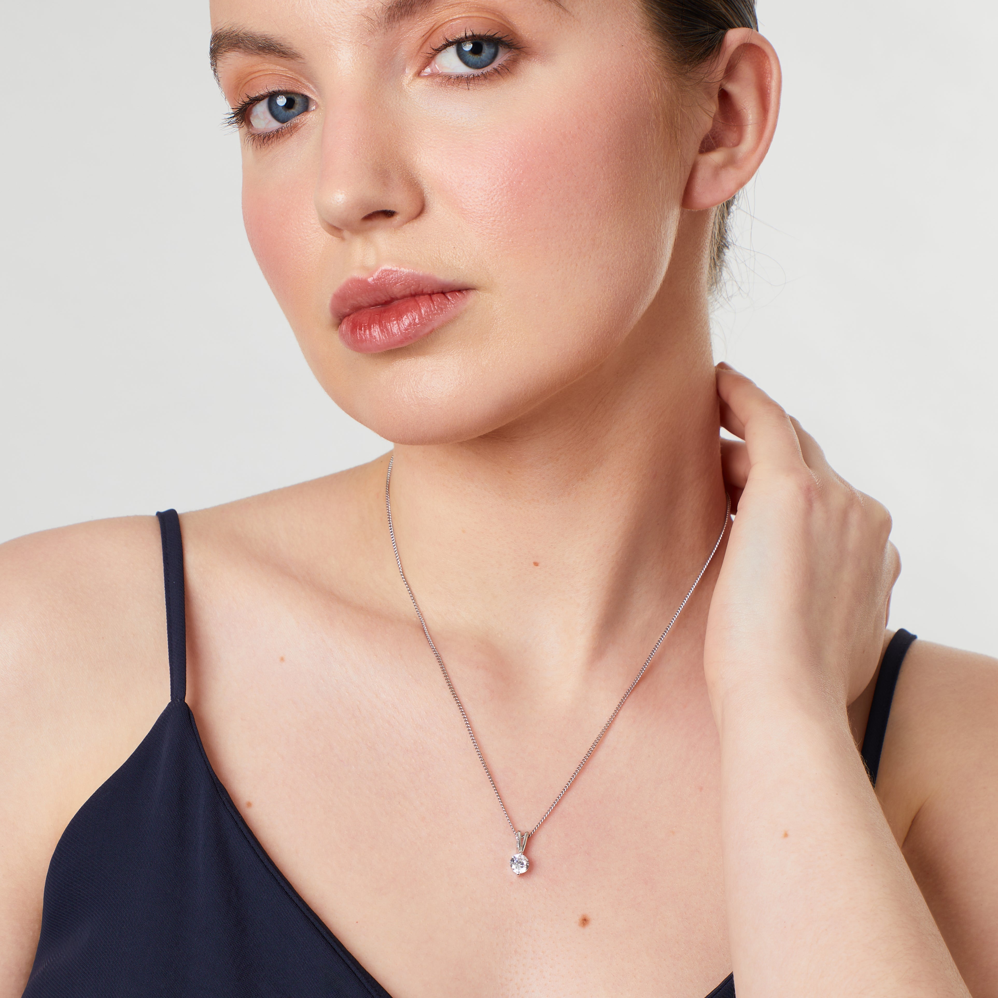 Sterling Silver Solitaire  2 Claw Pendant