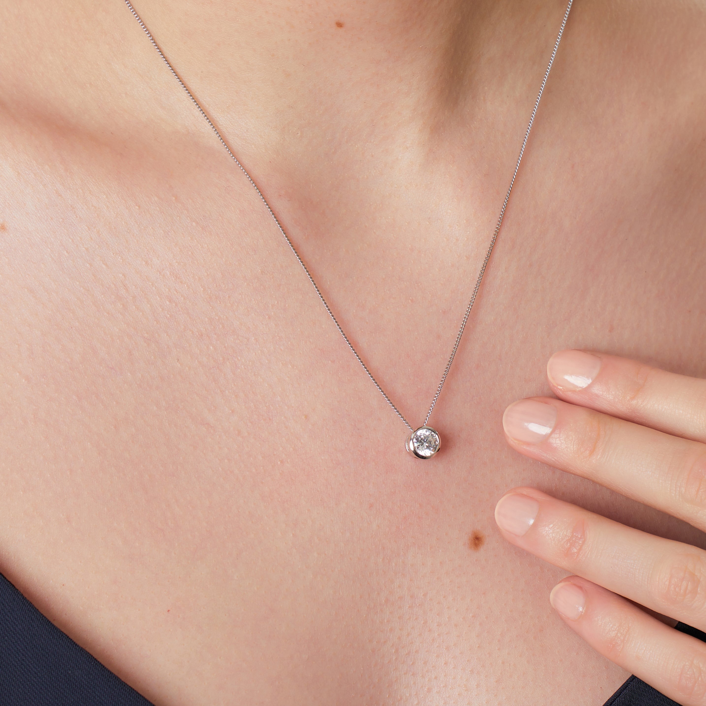 Sterling Silver 1 Carat Rubset Pendant