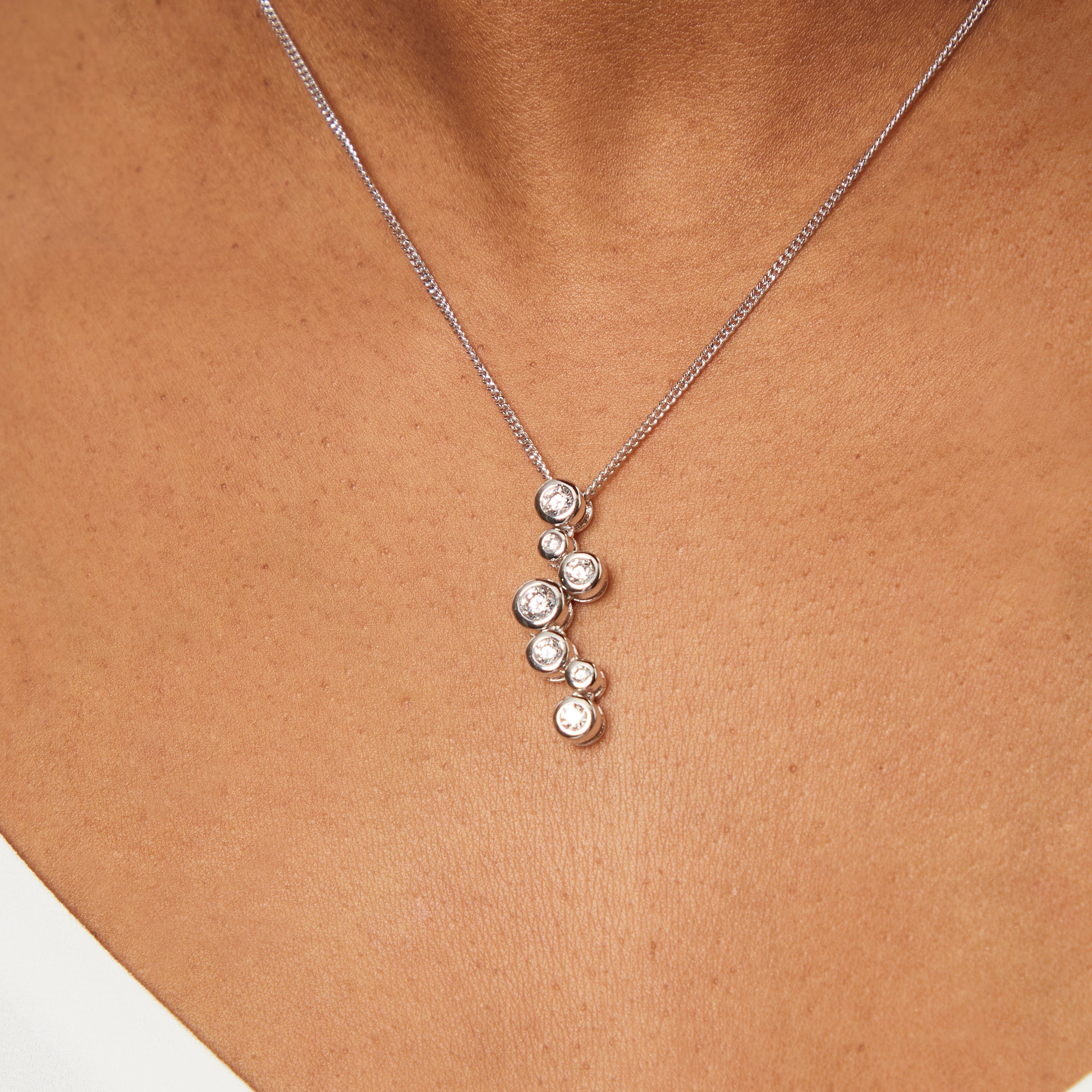 Sterling Silver 7 Stone Bubble Pendant