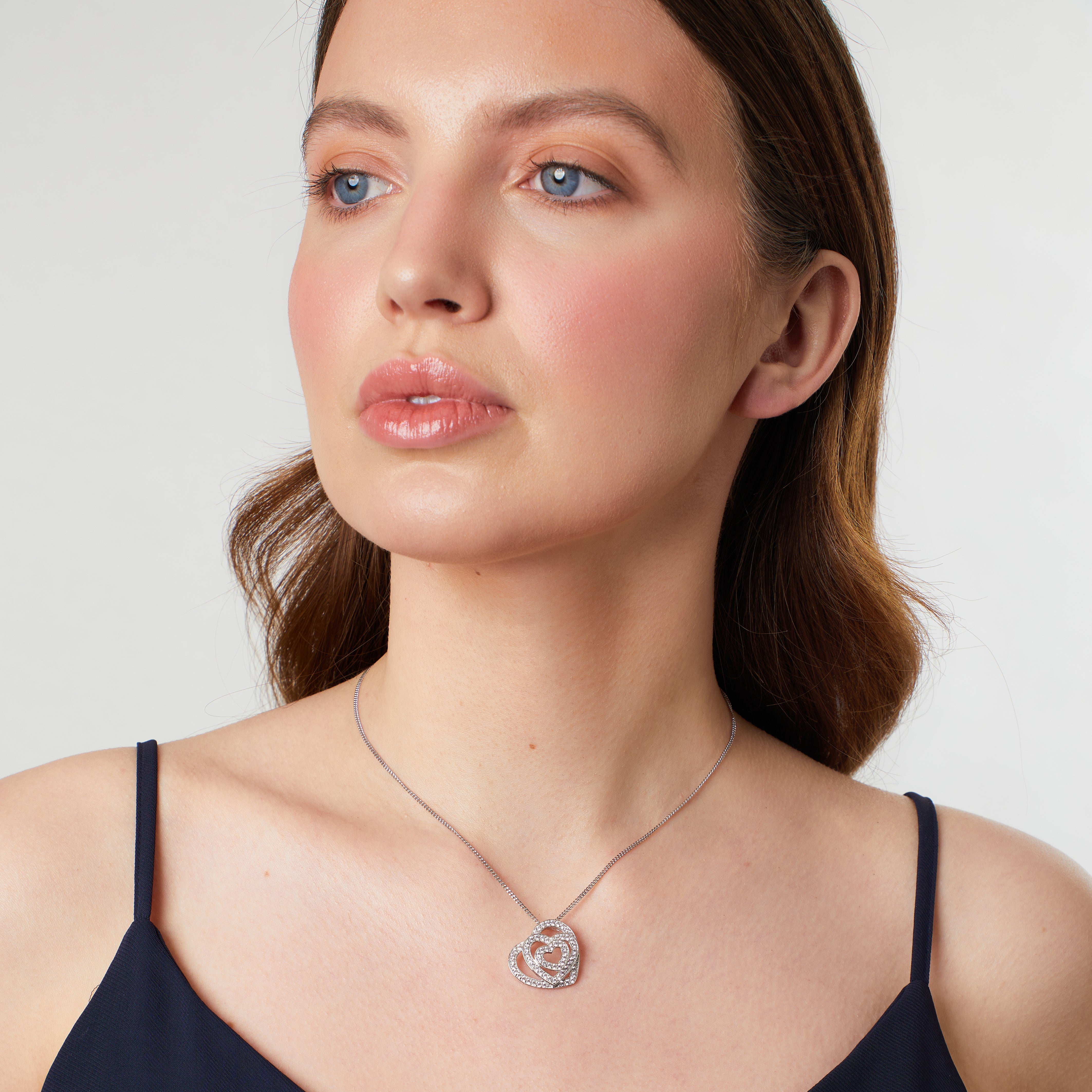 Sterling Silver Four Interlinked Heart Pendant