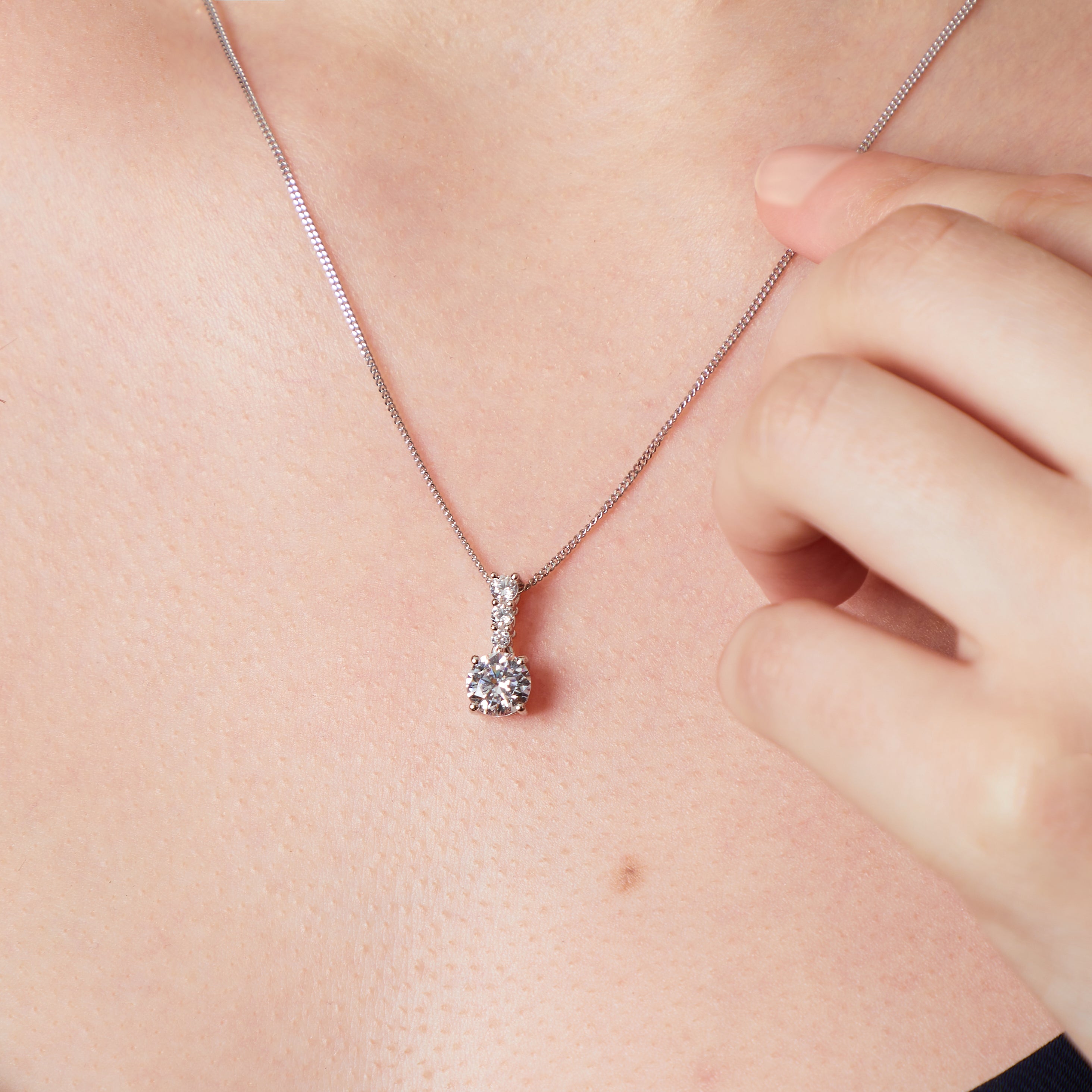 Sterling Silver Solitaire Stone Set Bale Pendant