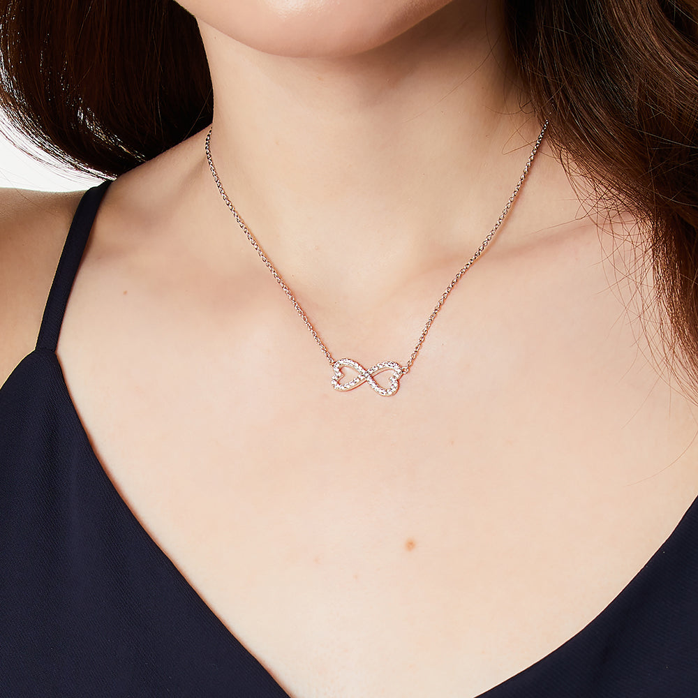 Sterling Silver Infinity Heart  Necklace