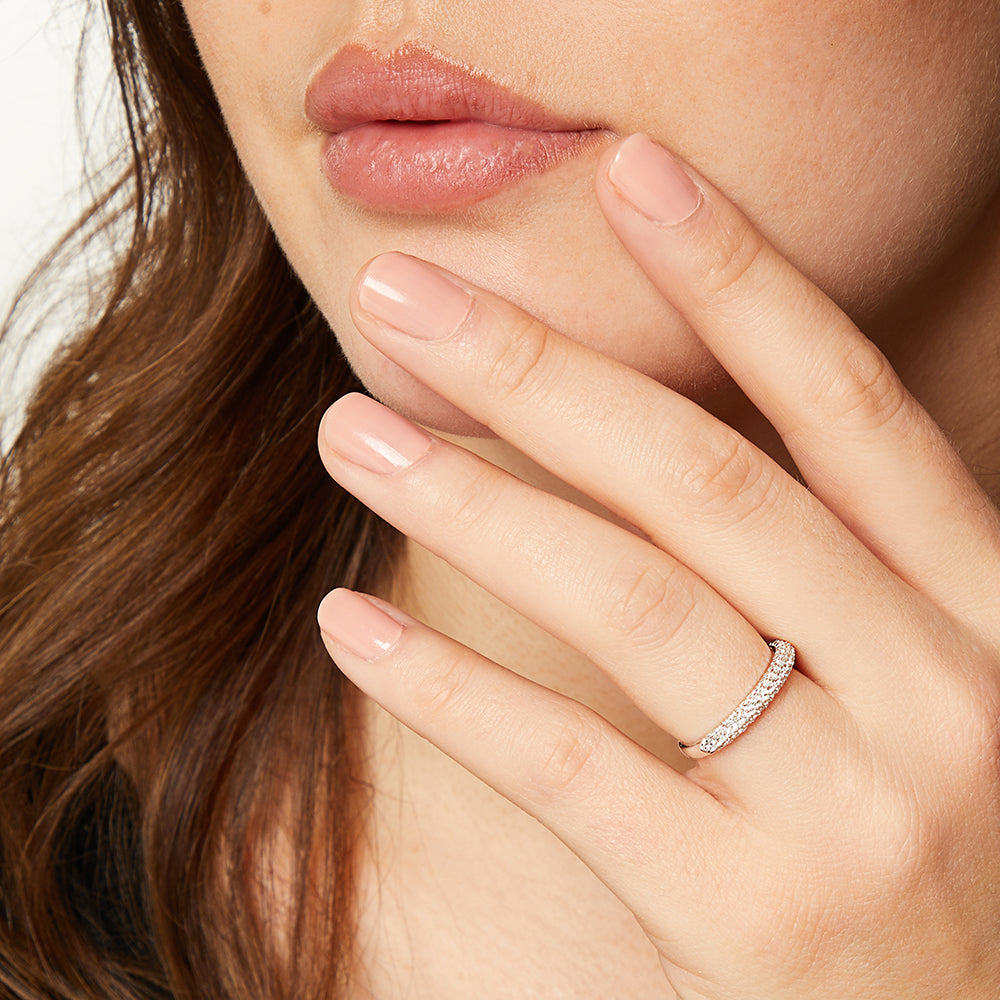 Sterling Silver Cubic Zirconia Half  Eternity Ring
