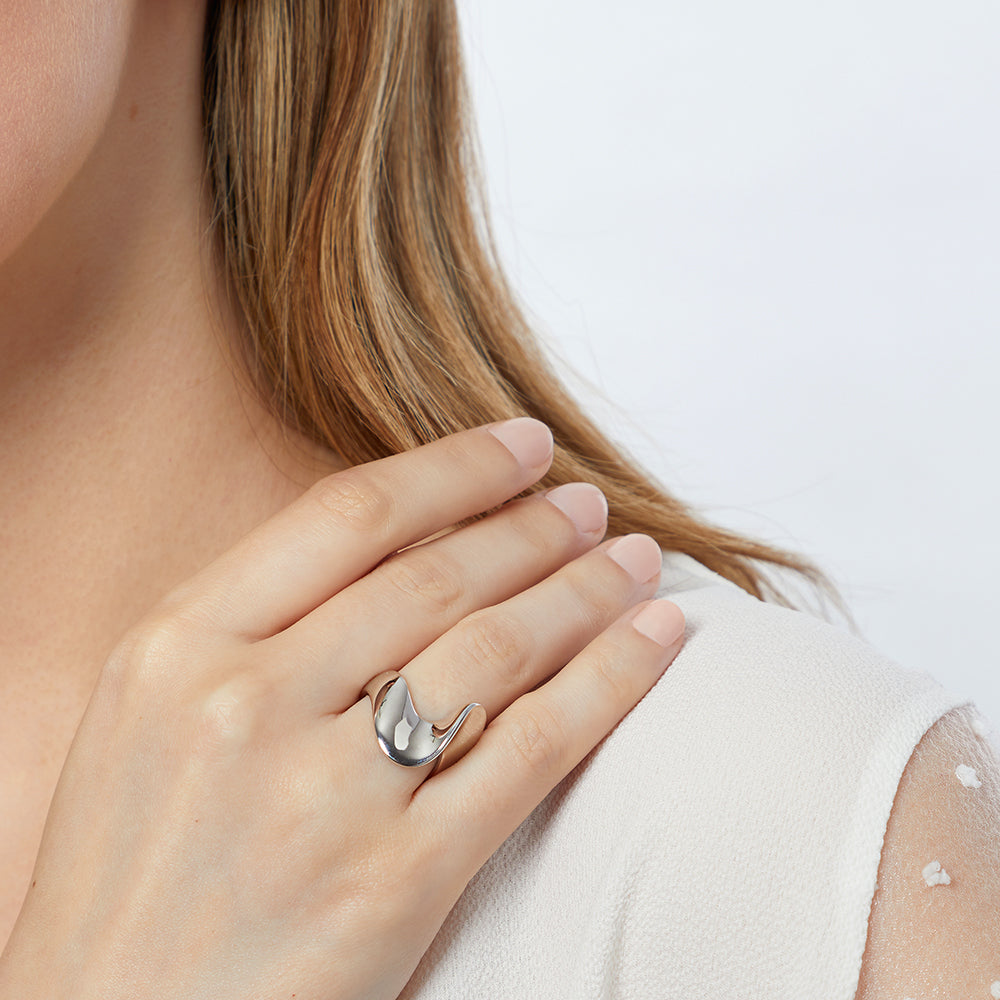 Sterling Silver Chunky Twisted Wave Ring