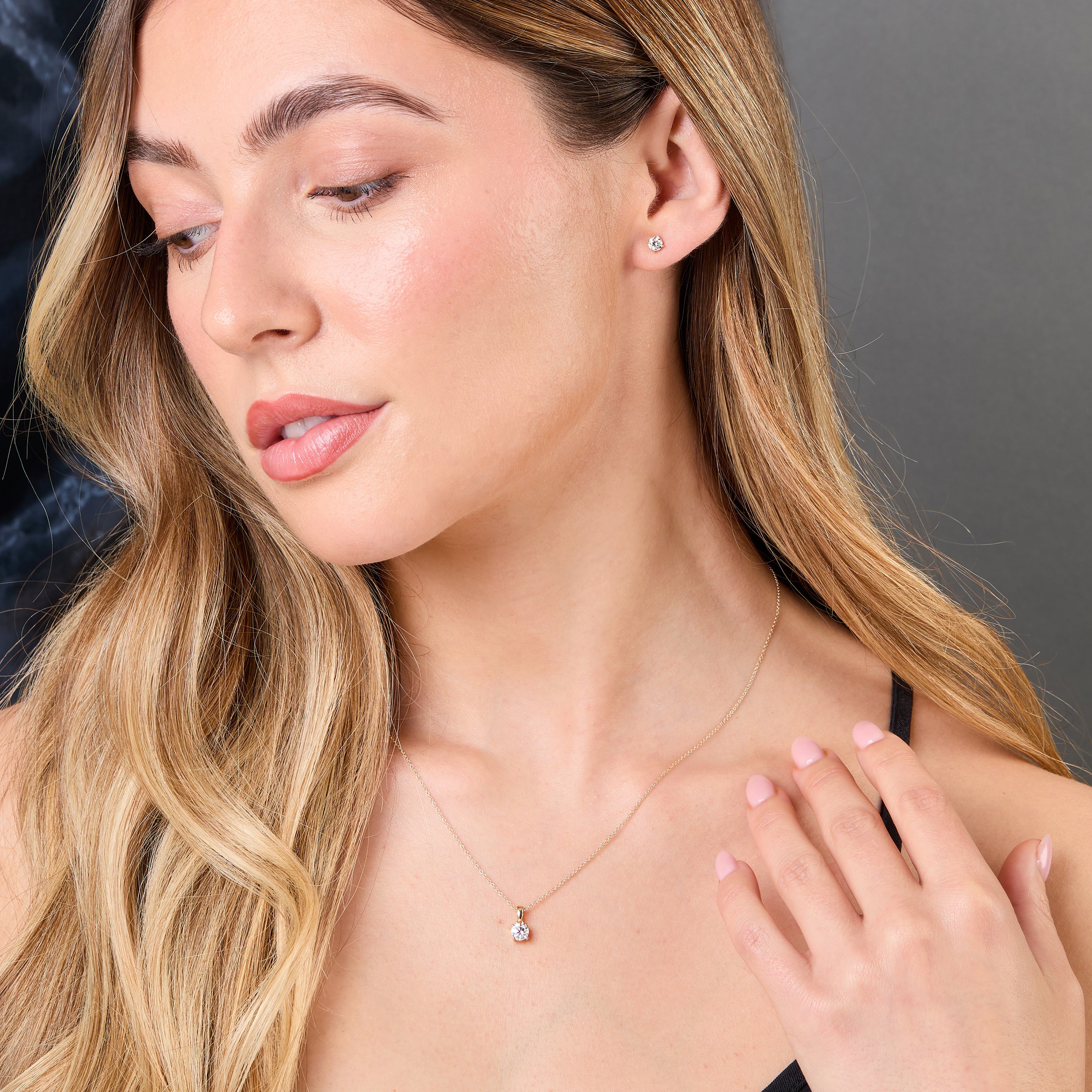 Solitaire 0.5 Carat Lab Grown Diamond Pendant Set in 9ct Yellow Gold