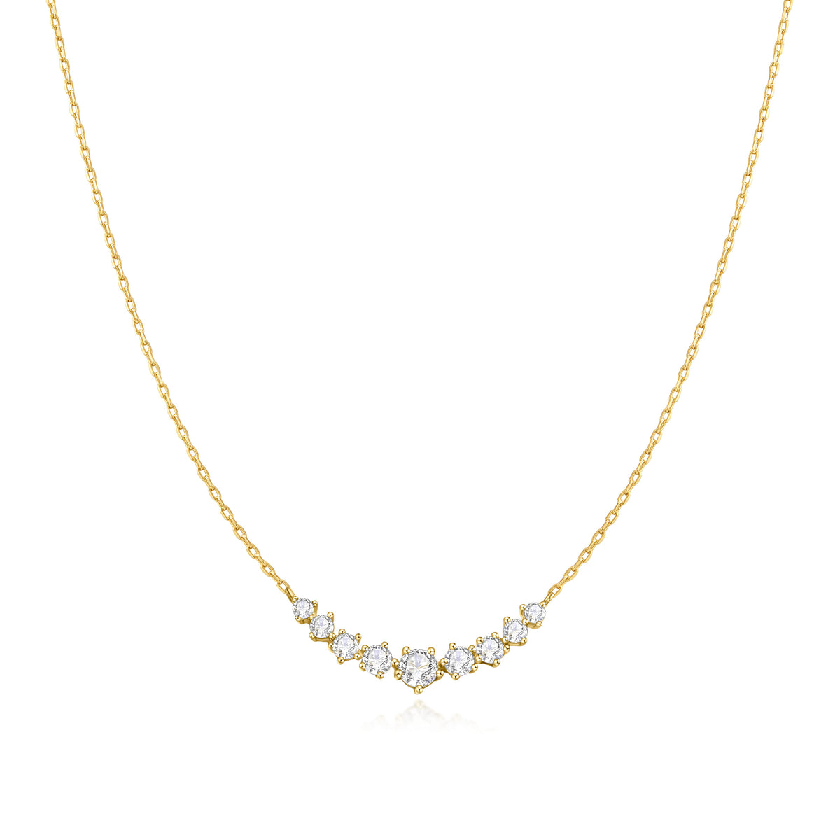 Gold Graduated Pavé Arc Necklace