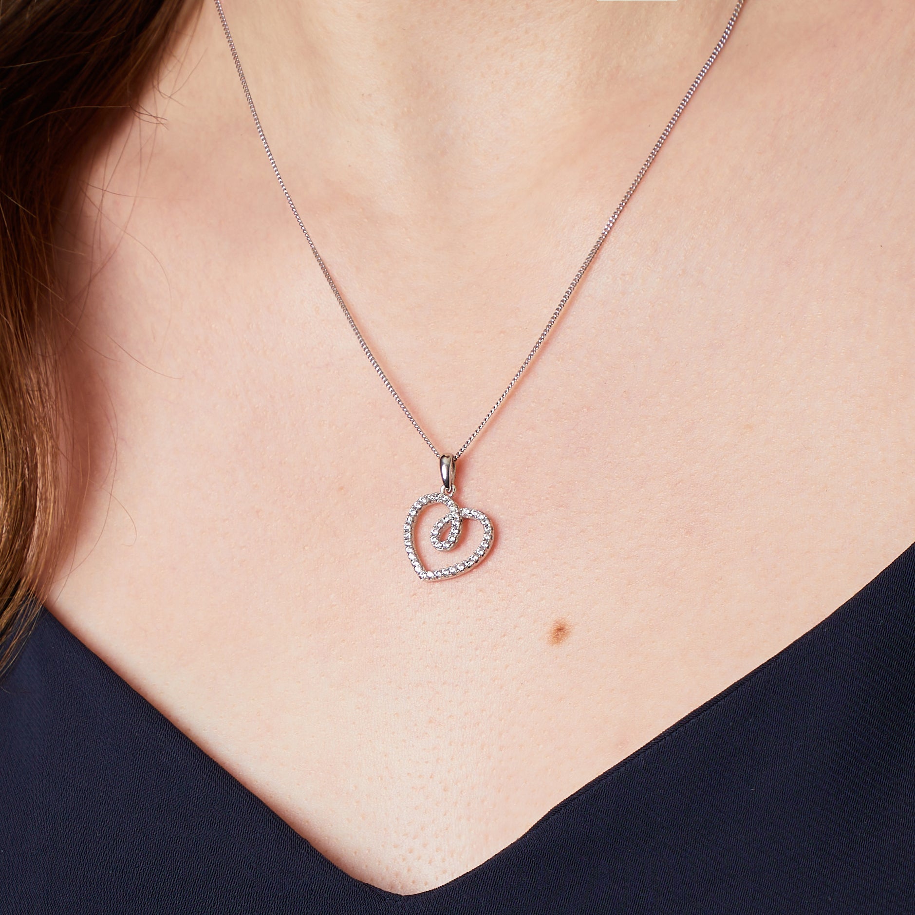Sterling SilverTwisted Heart Pendant