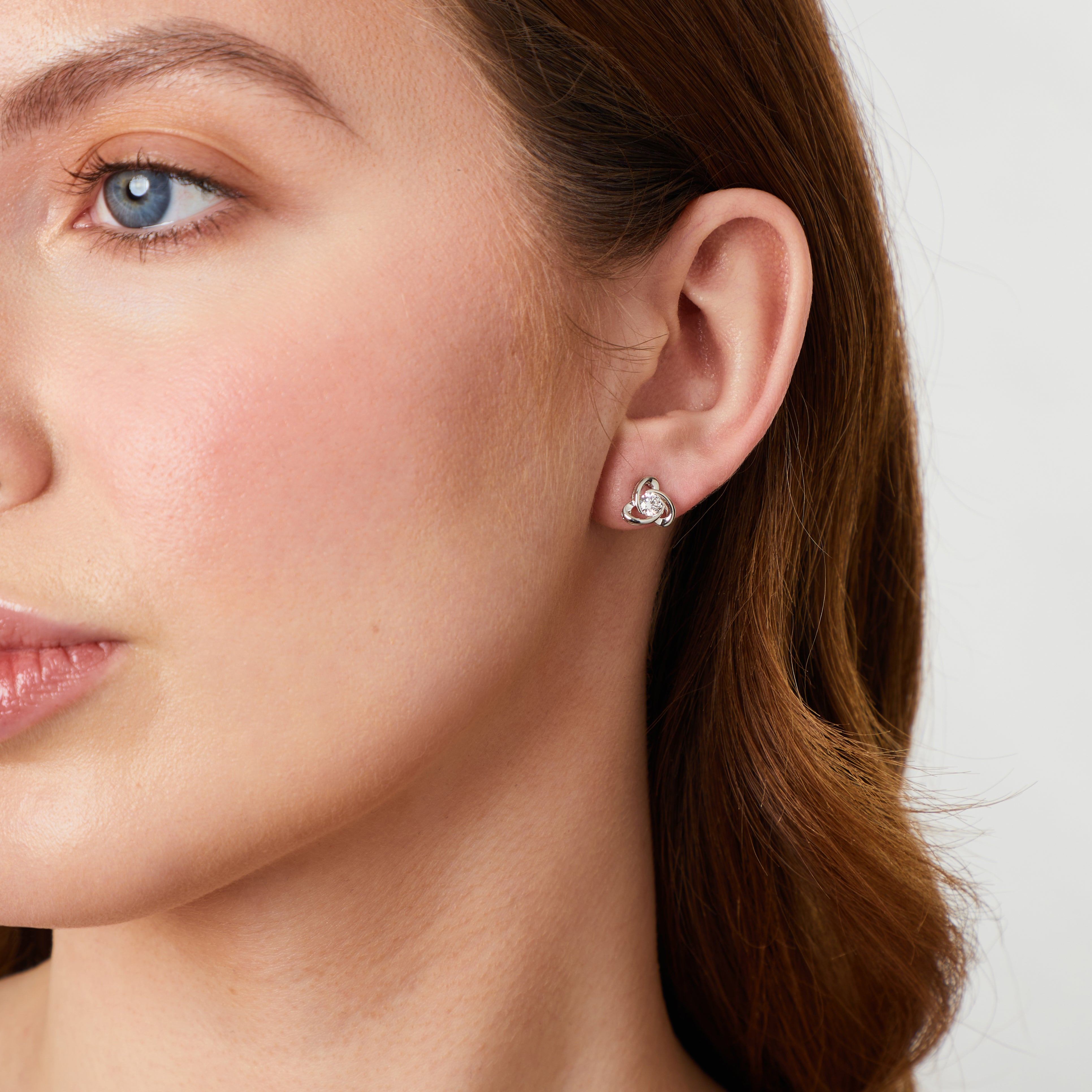 Sterling Silver Open Knot Earrings