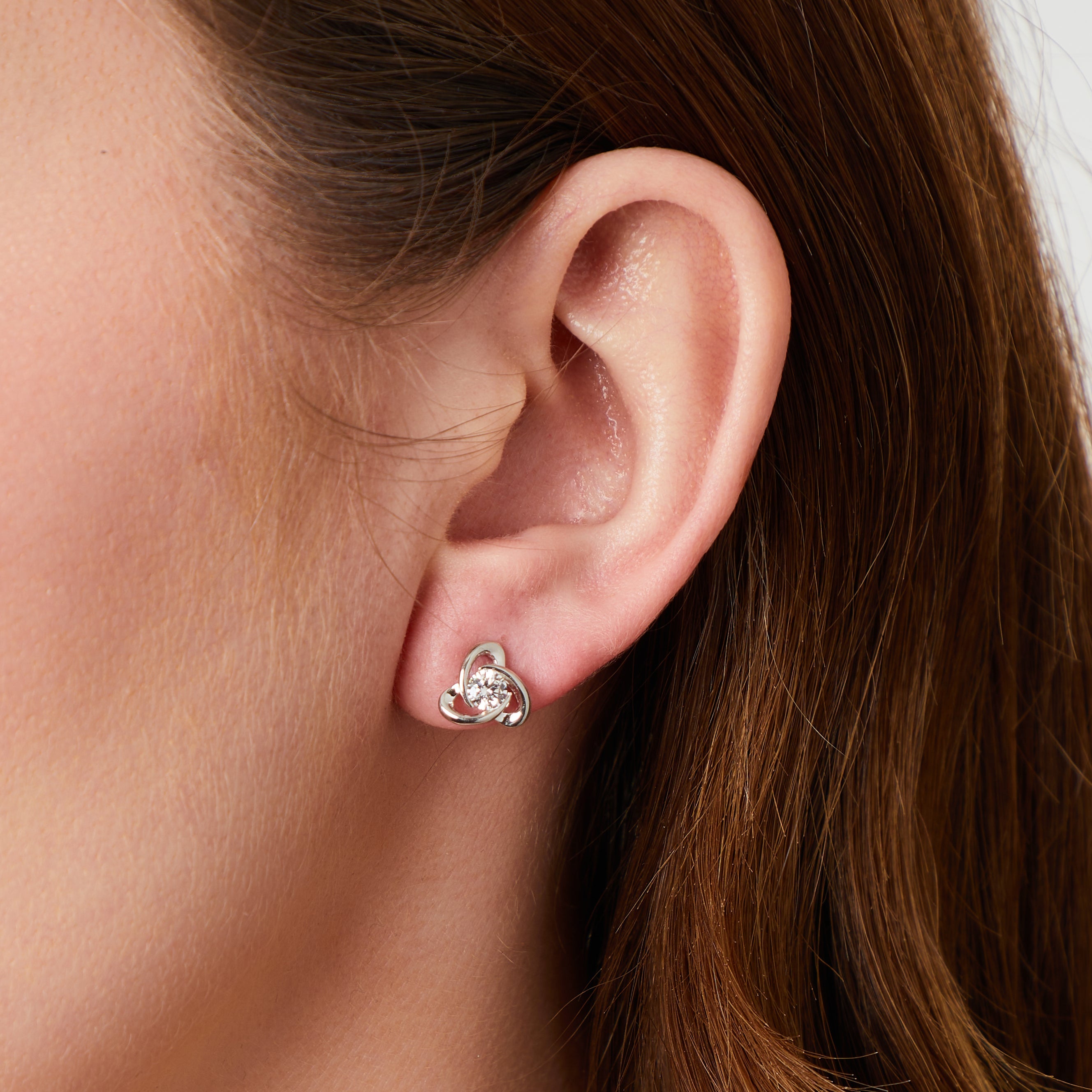 Sterling Silver Open Knot Earrings