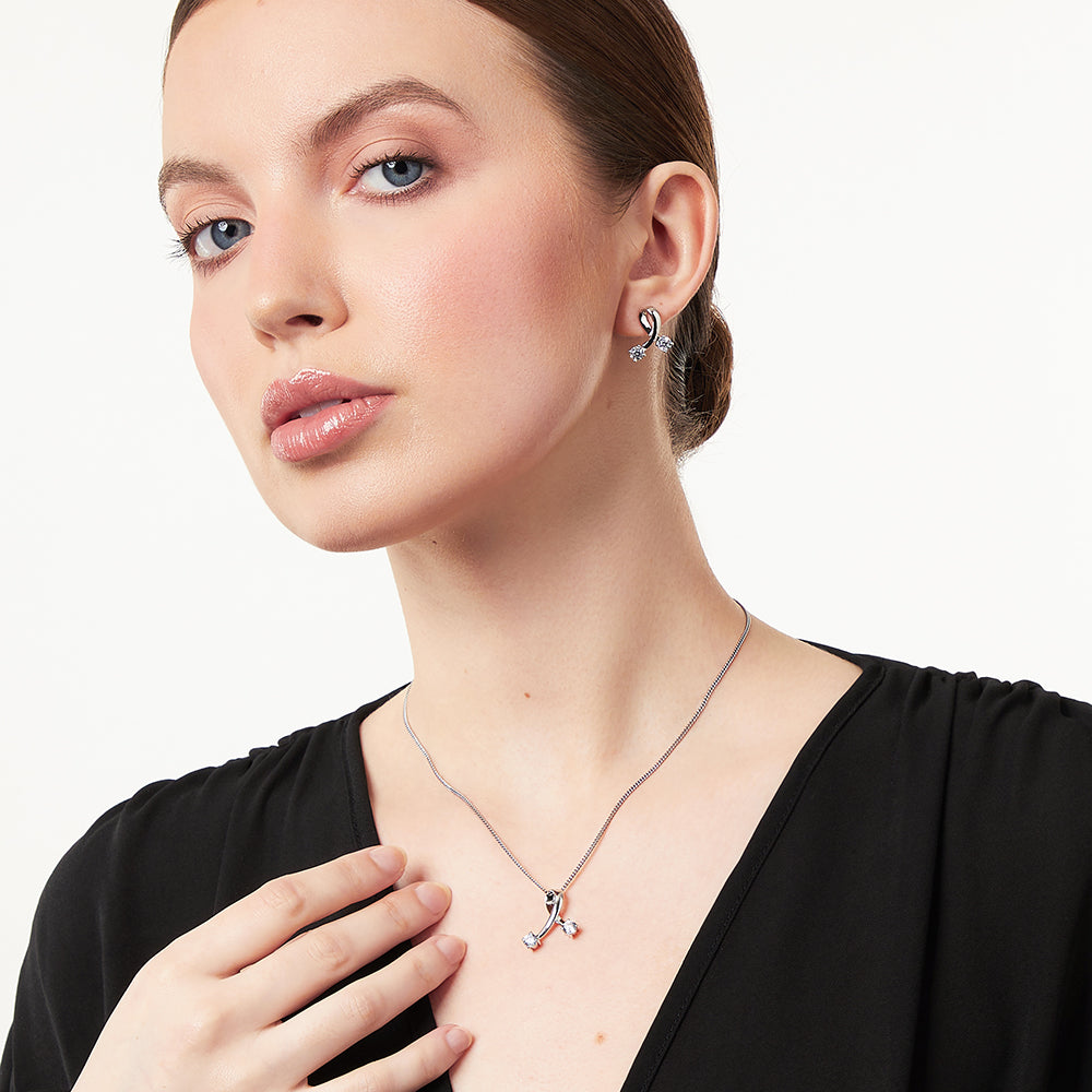 Sterling Silver Open Ribbon Earrings