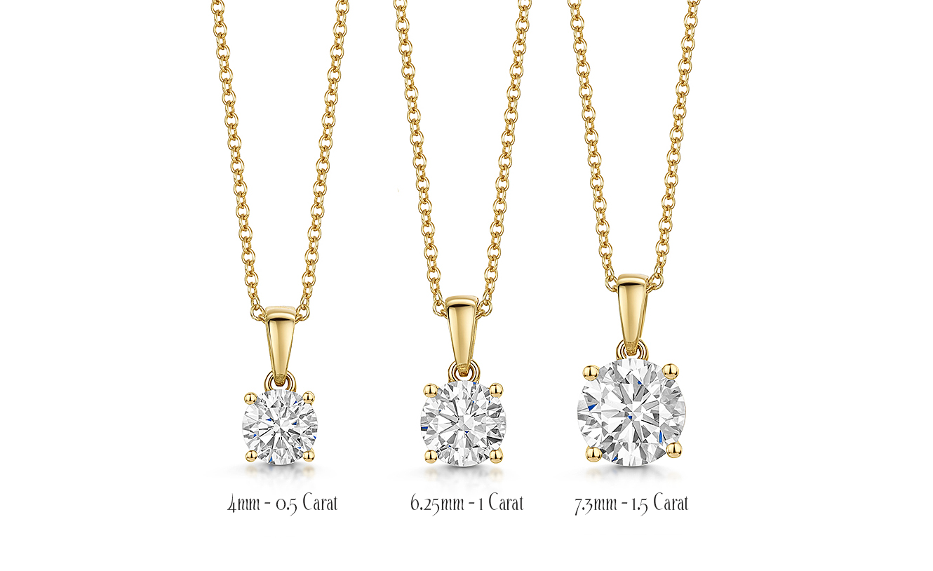 Solitaire 1 Carat Lab Grown Diamond Pendant Set in 9ct Yellow Gold