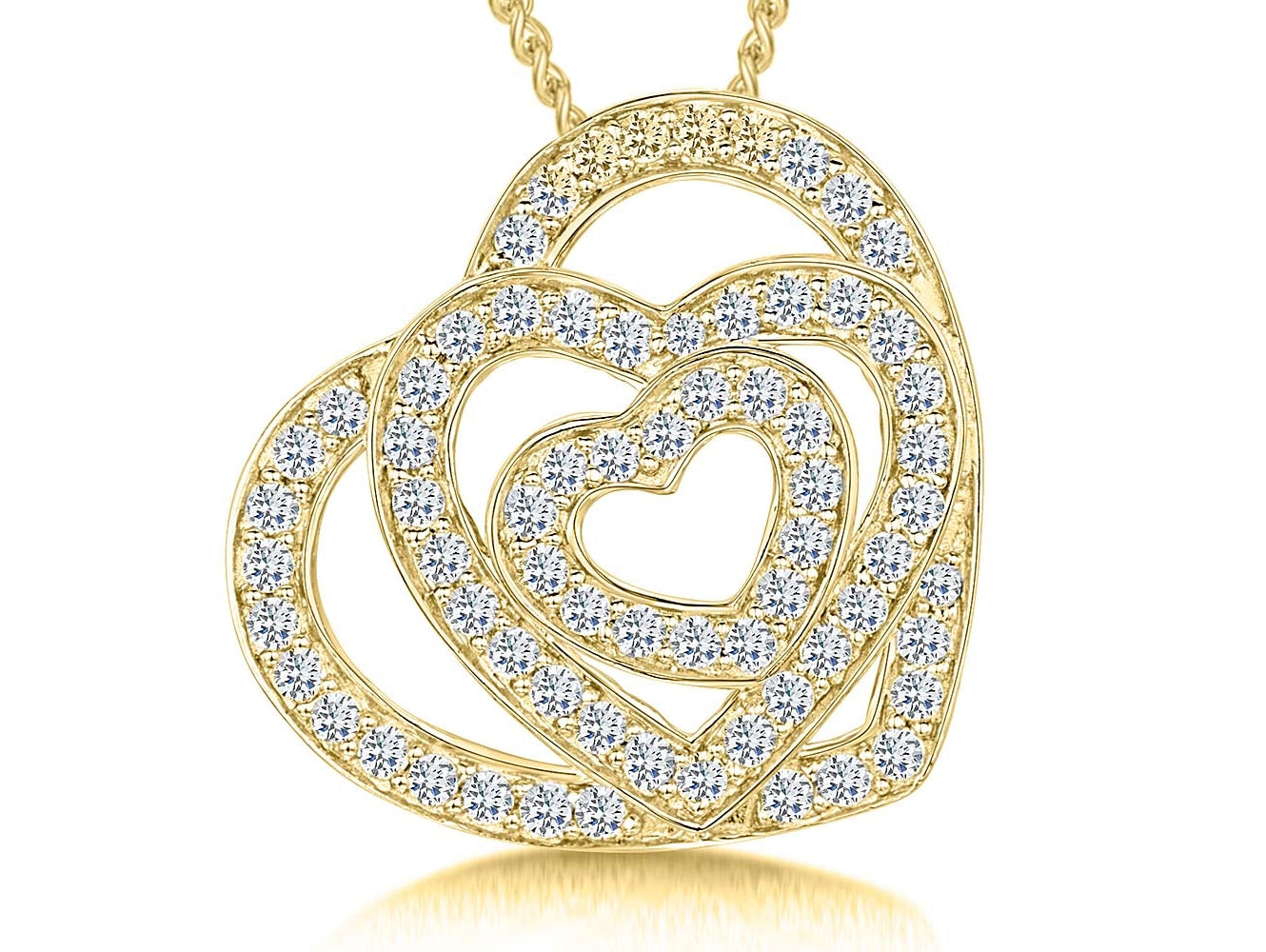 Sterling Silver Three Heart Pendant