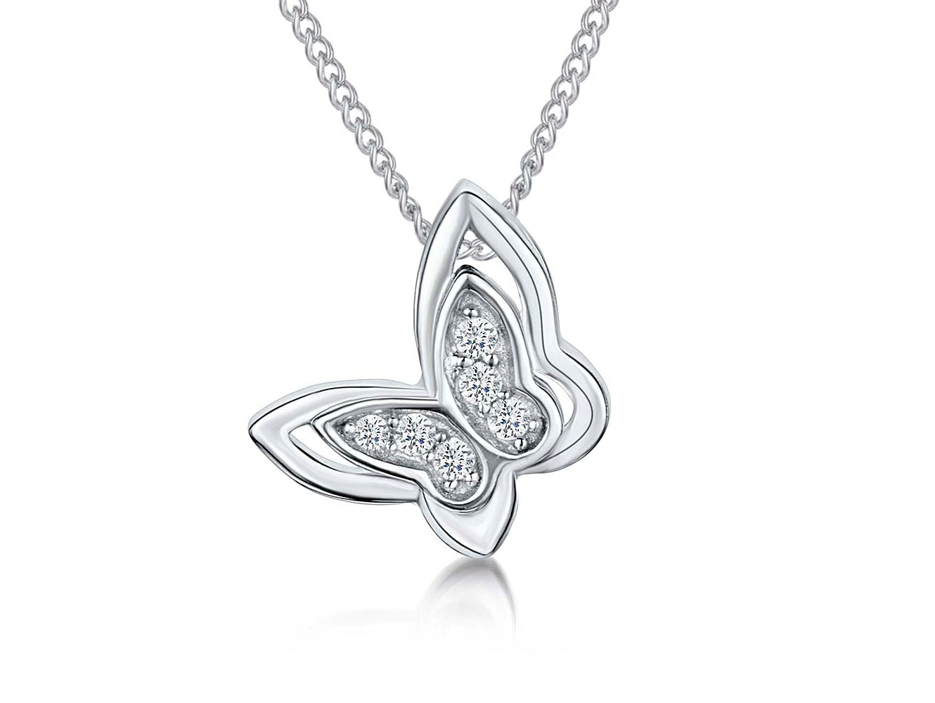 Sterling Silver Butterfly Wing Pendant