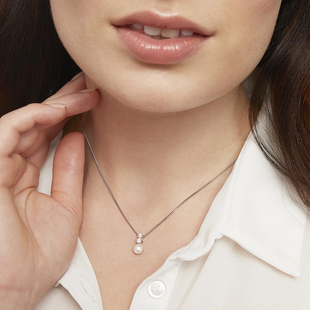 Sterling Silver 6mm Freshwater Pearl Necklace