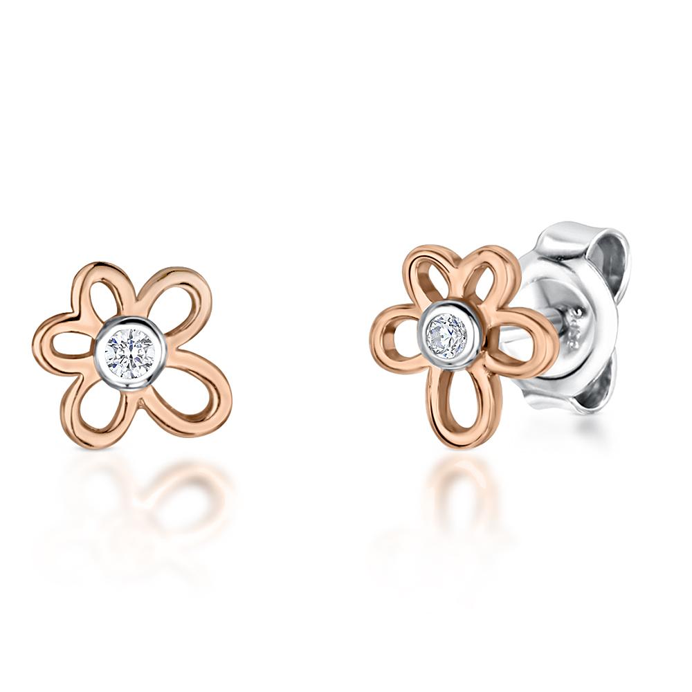 Rose Gold Flower Stud Earring