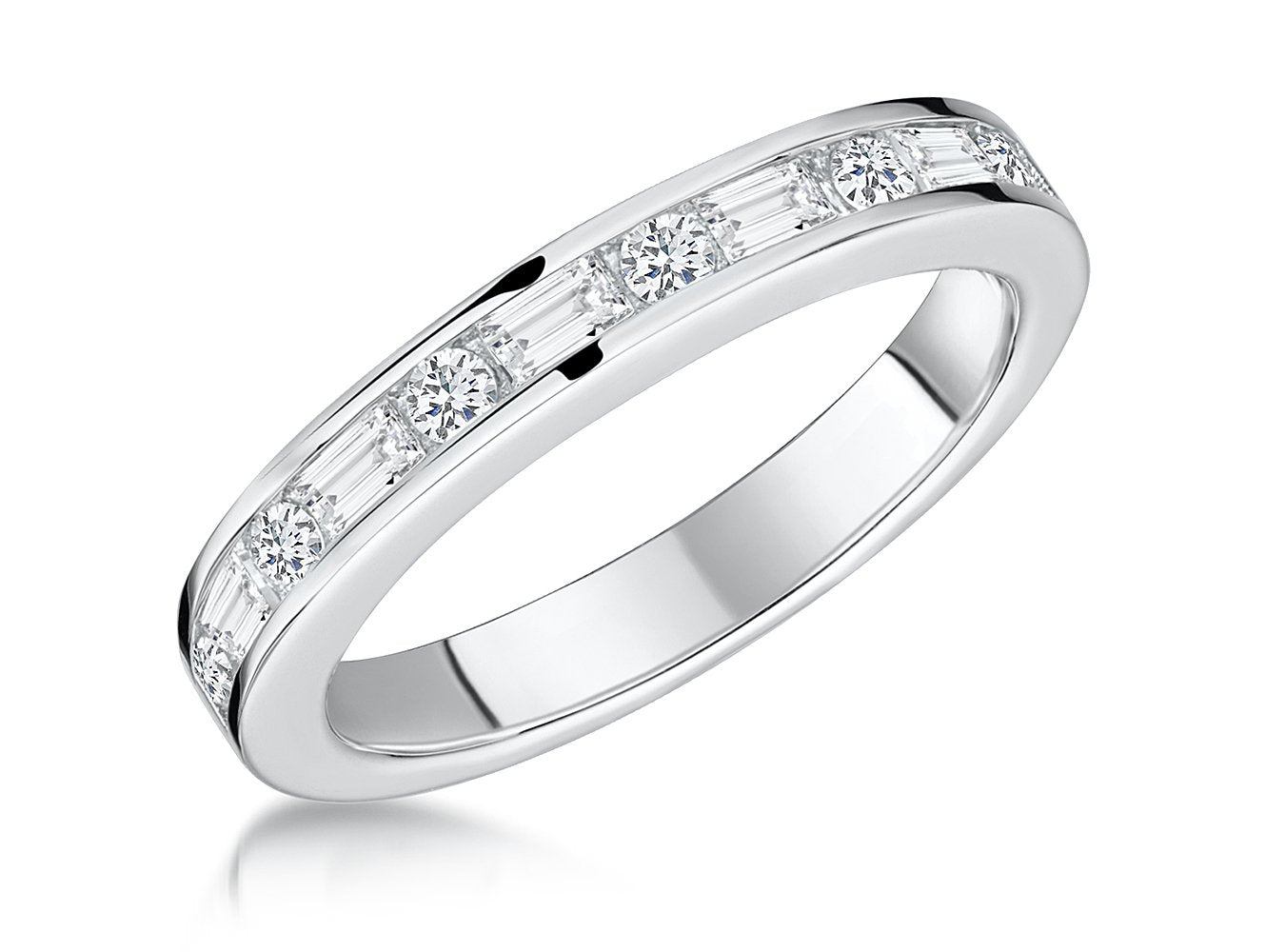 Sterling Silver Channel Set Half Eternity Ring