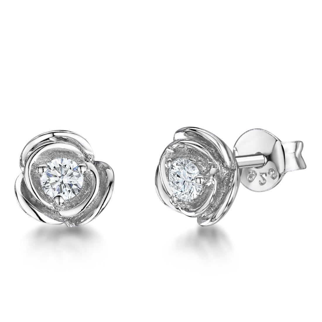 Sterling Silver Rose Flower Stud EarringsEarrings - JOOLS By Jenny Brown