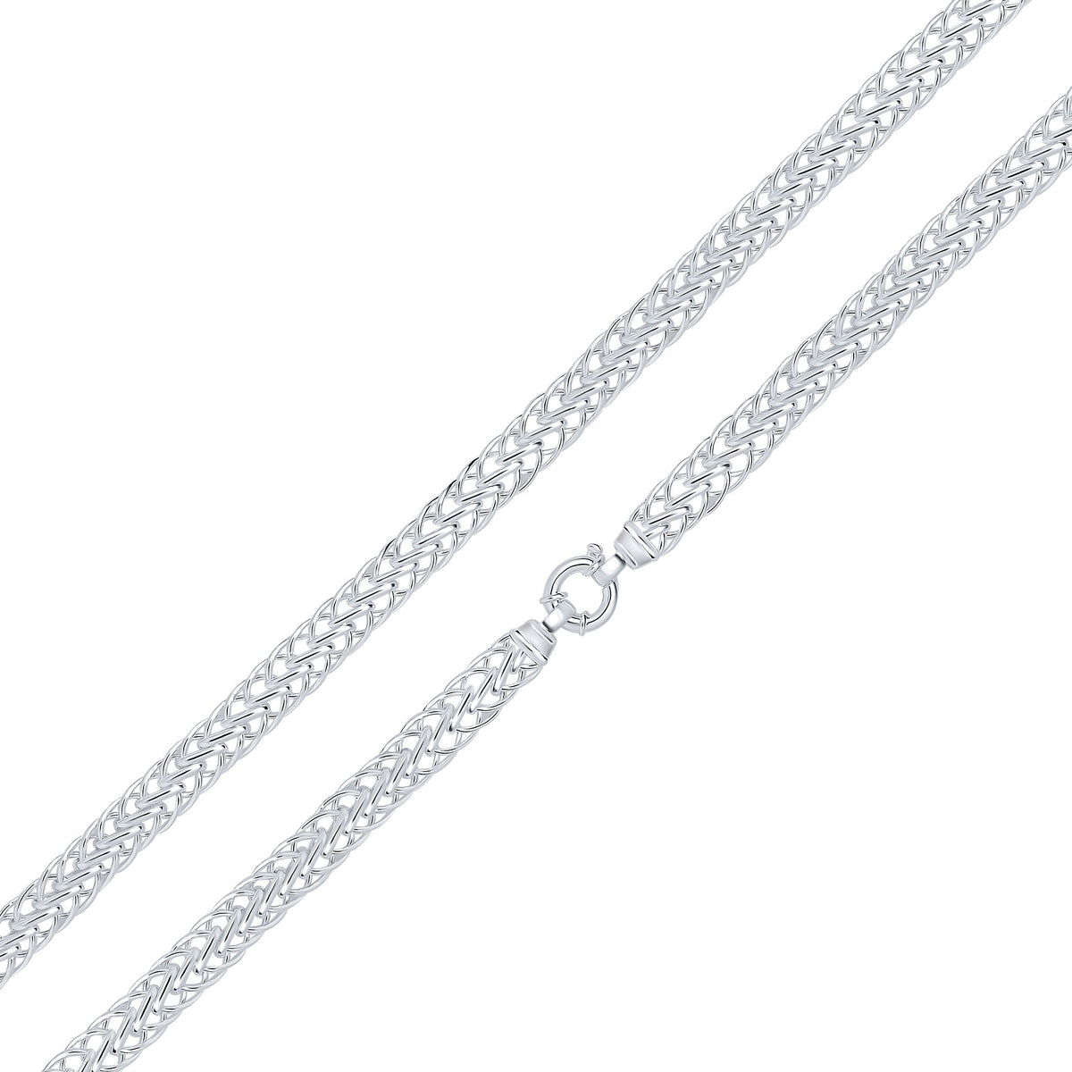 Silver 9mm Flat Spiga 8" Bolt Ring