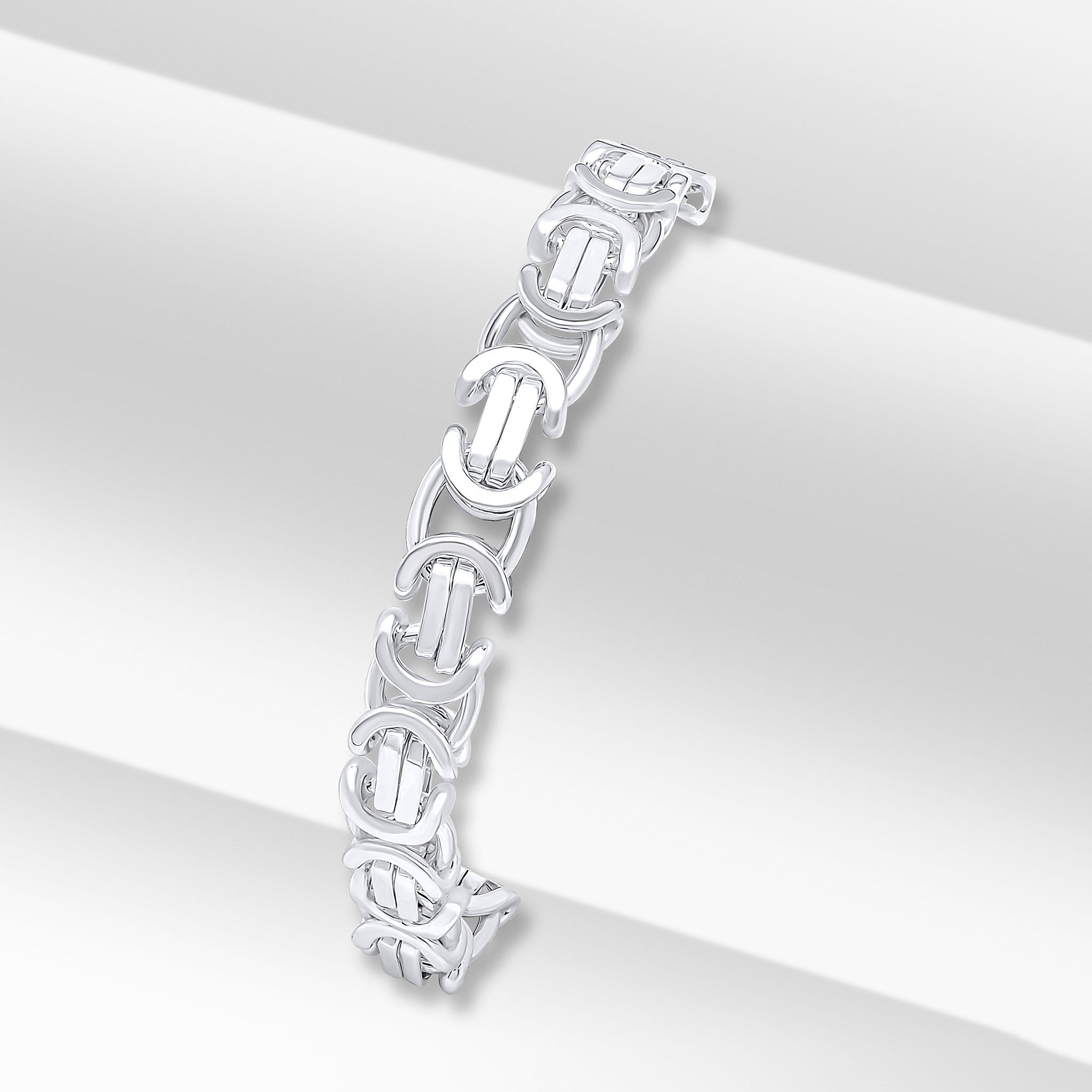 Silver 8mm Flat Byzantine 7.5" Bolt Ring