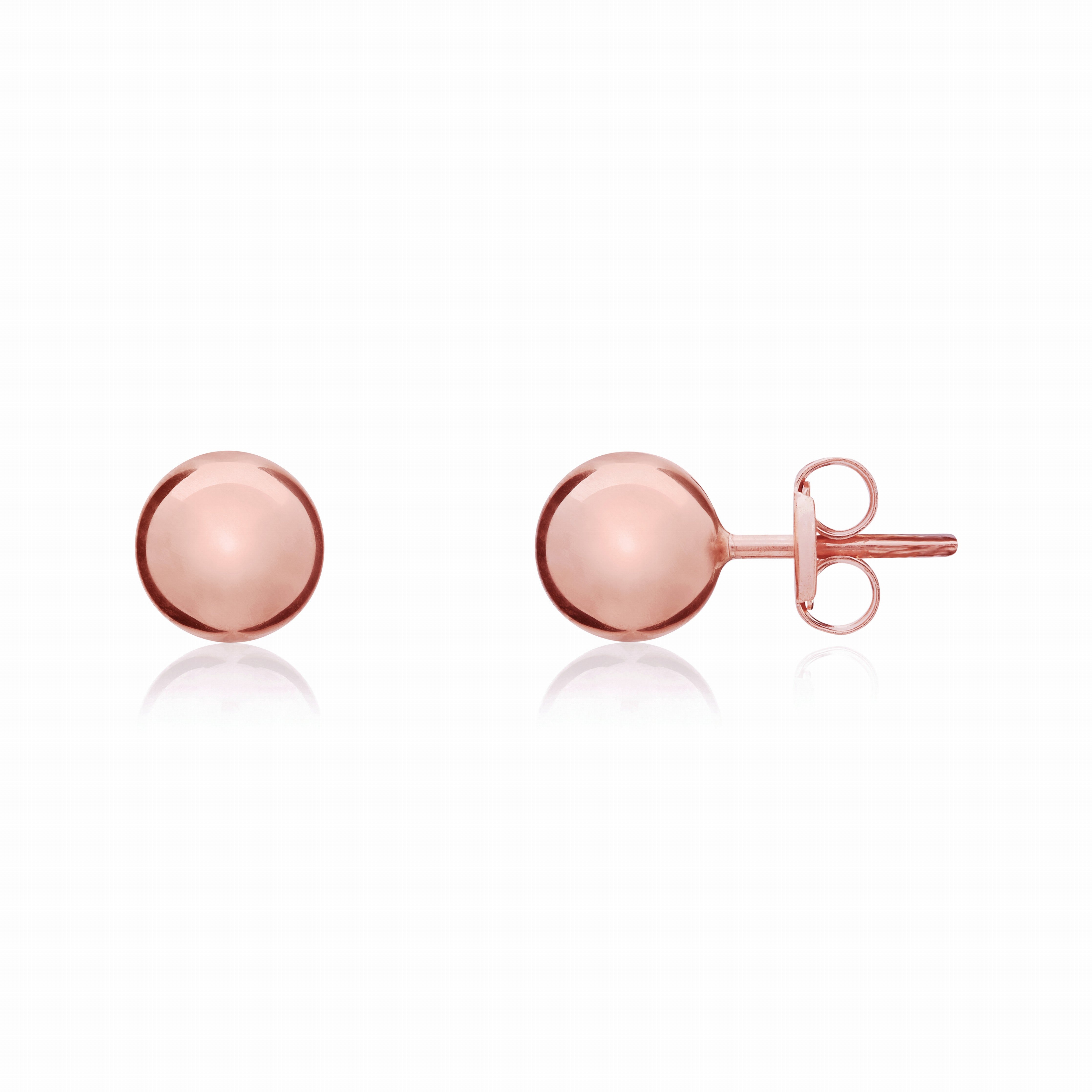 9CT ROSE GOLD 6MM POLISHED BALL STUDS