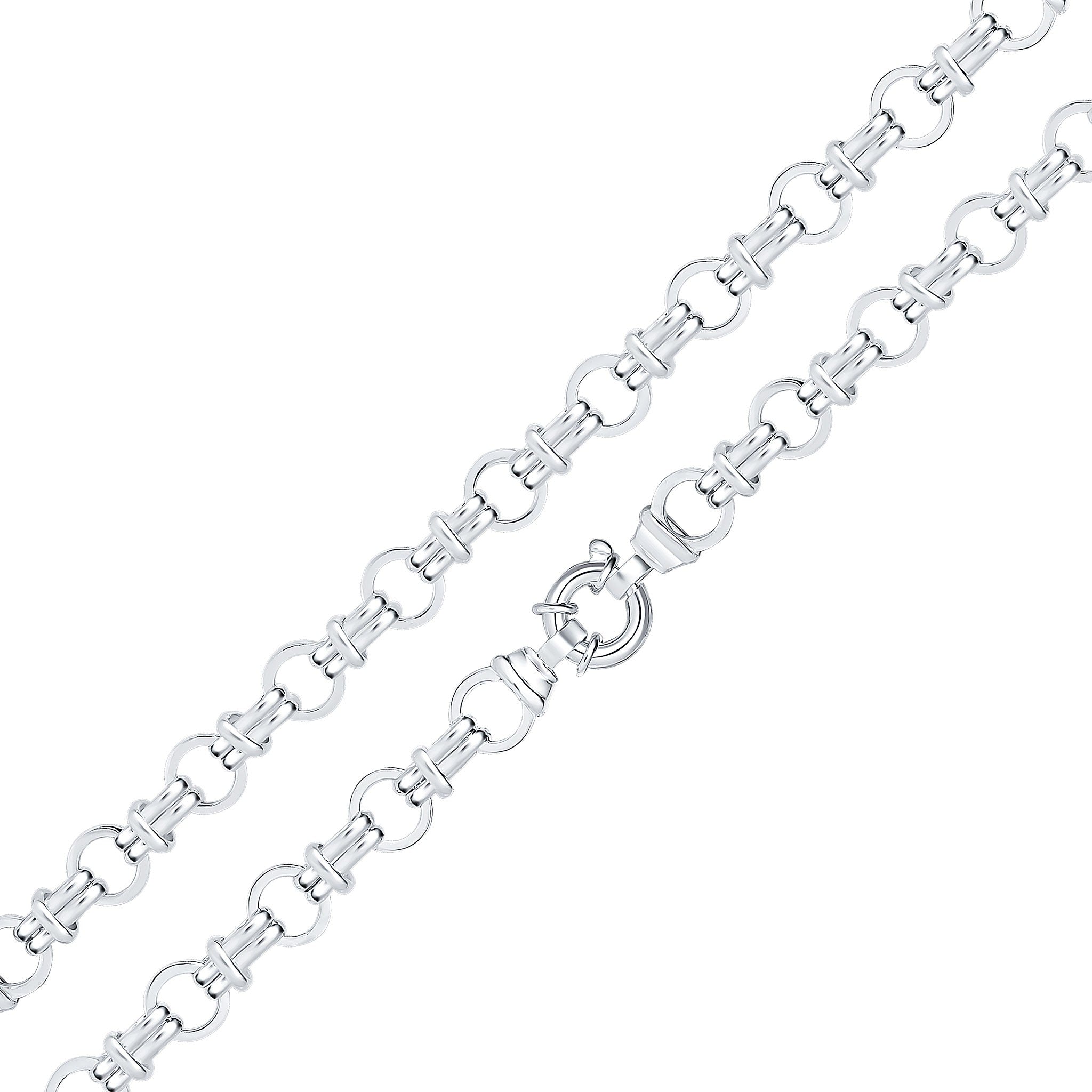 Silver 9.7mm Circle Link 7.5" Bolt Ring