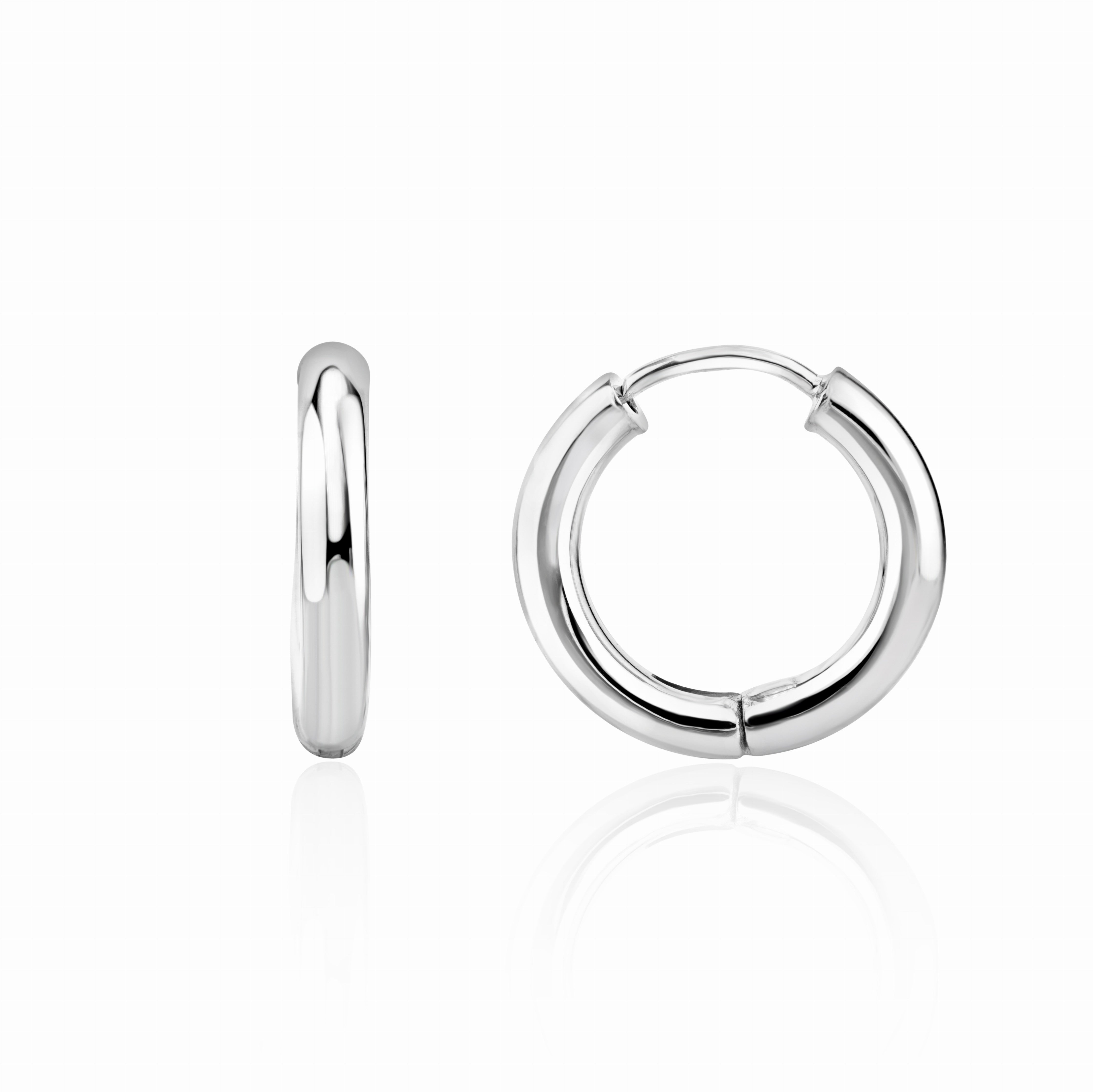9CT WG POLISHED ROUND HINGED HOOP EARRINGS 15MM OUTER DIAMETER