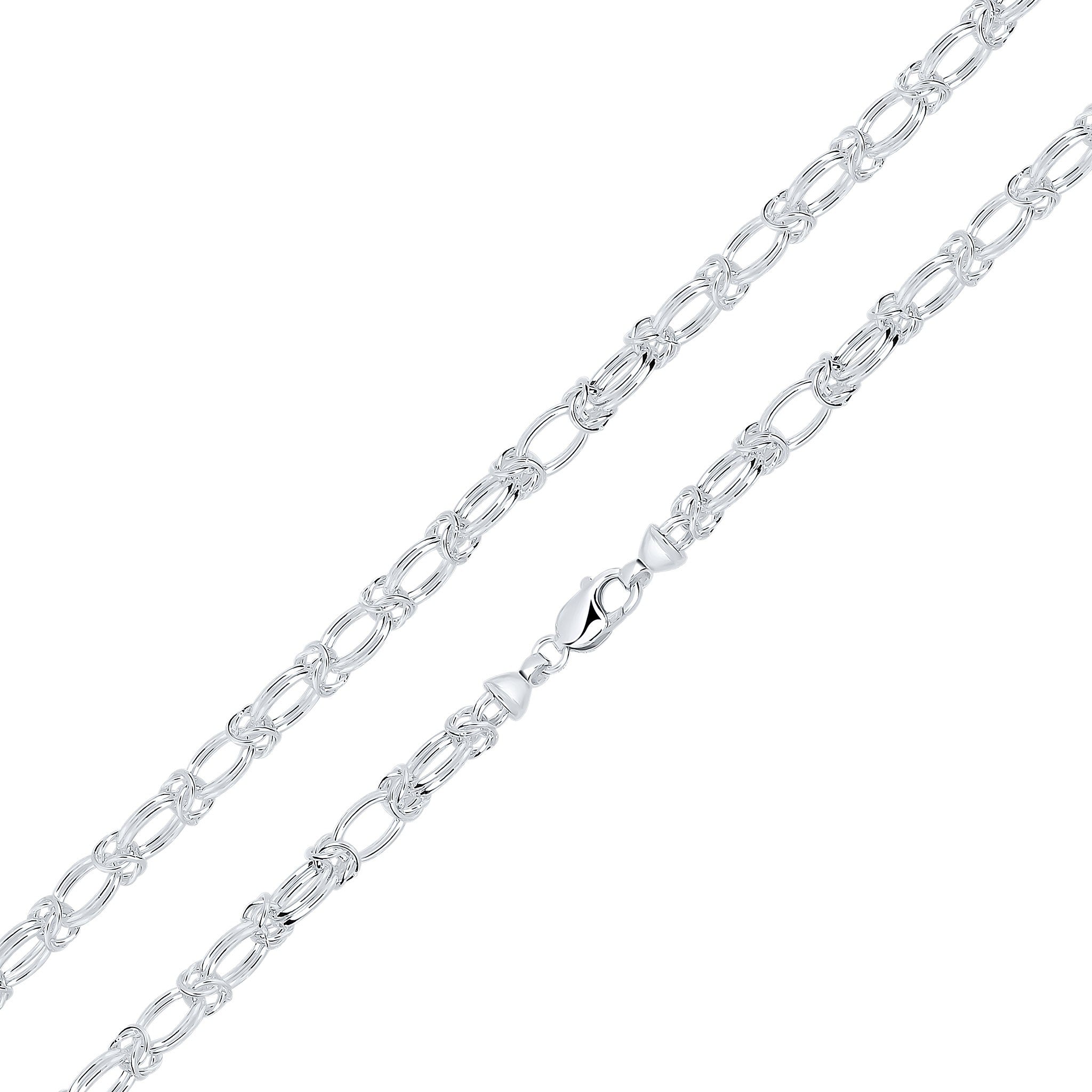 Silver 8.5mm Double Oval Byzantine 7.5"