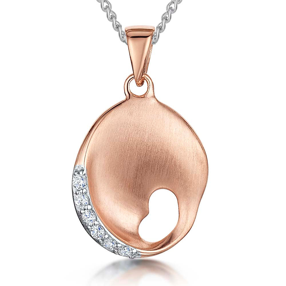 Sterling Silver Rose Gold Nugget Pendant