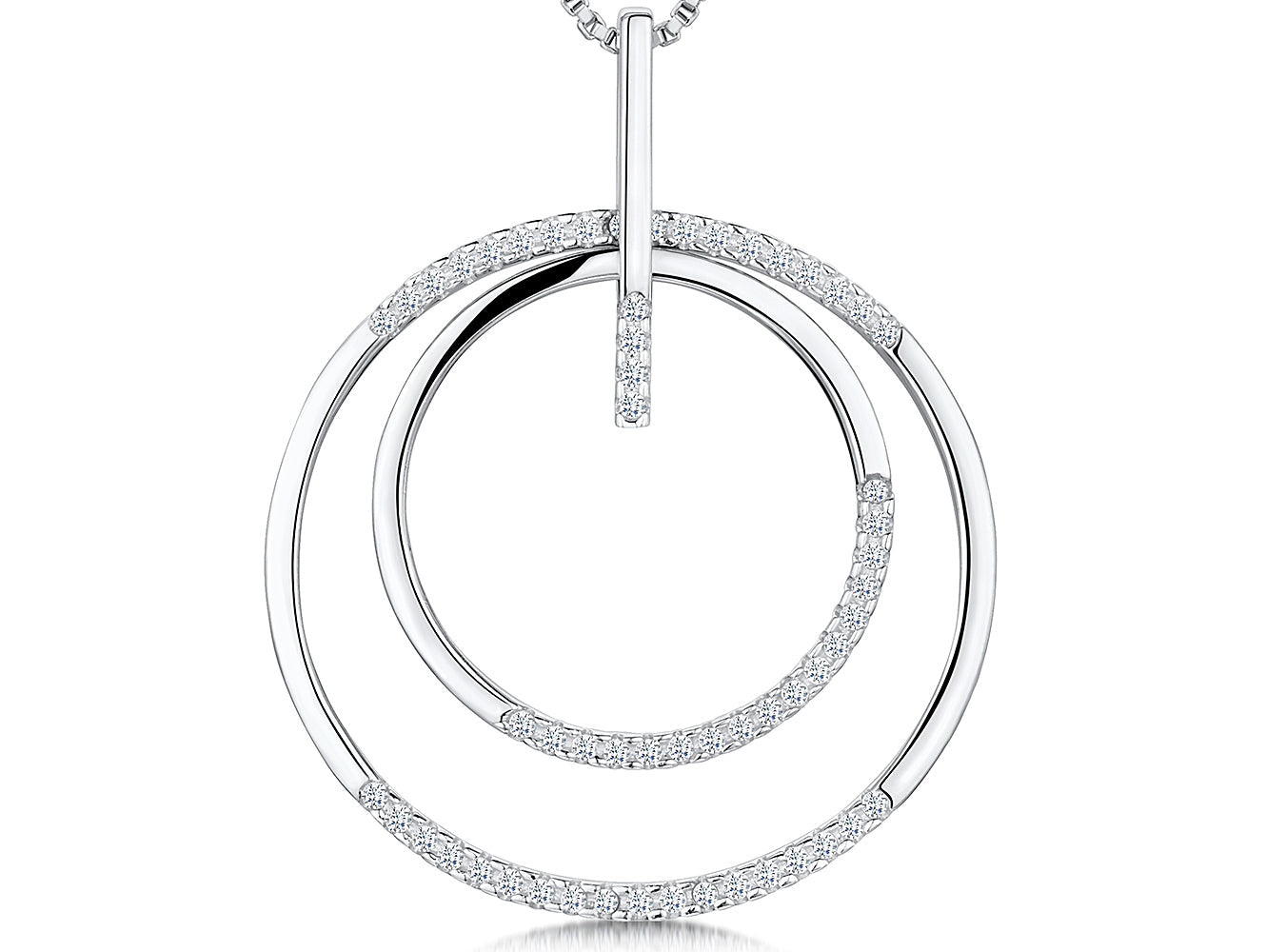 Sterling Silver Double Circle Pendant