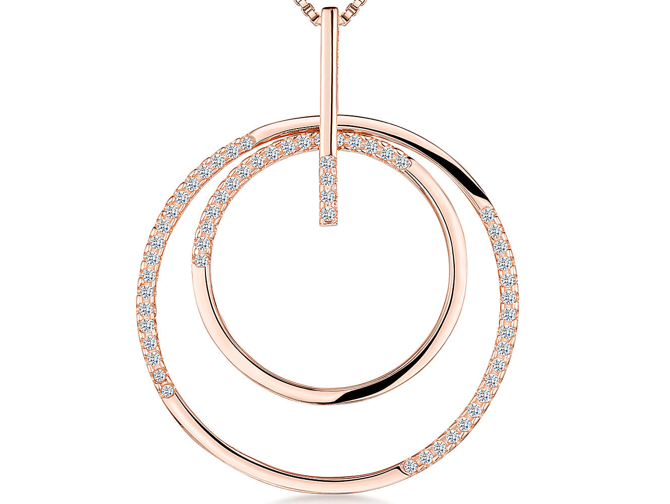 Rose Gold Vermeil Double Circle Pendant