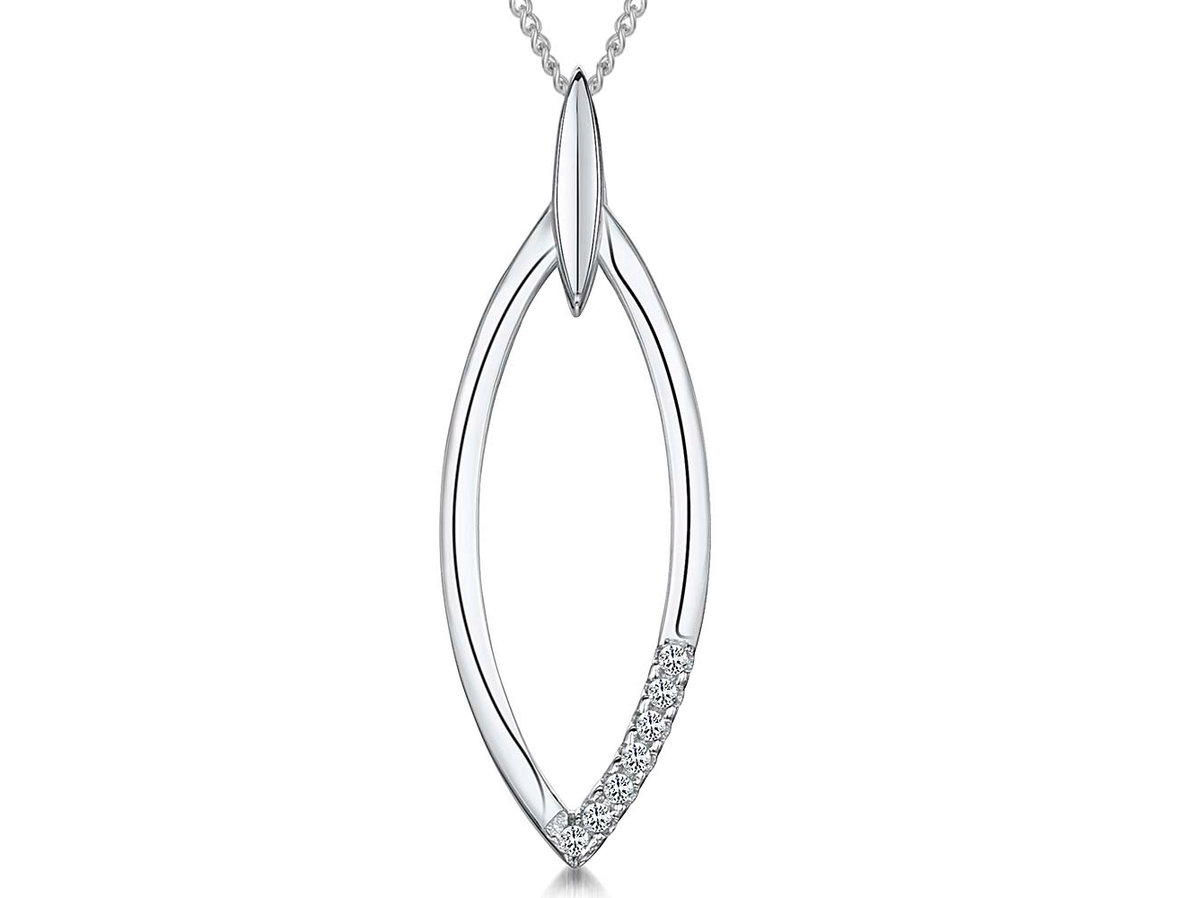 Sterling Silver Open Oval Pendant