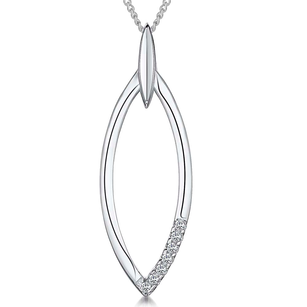 Sterling Silver Open Oval Pendant