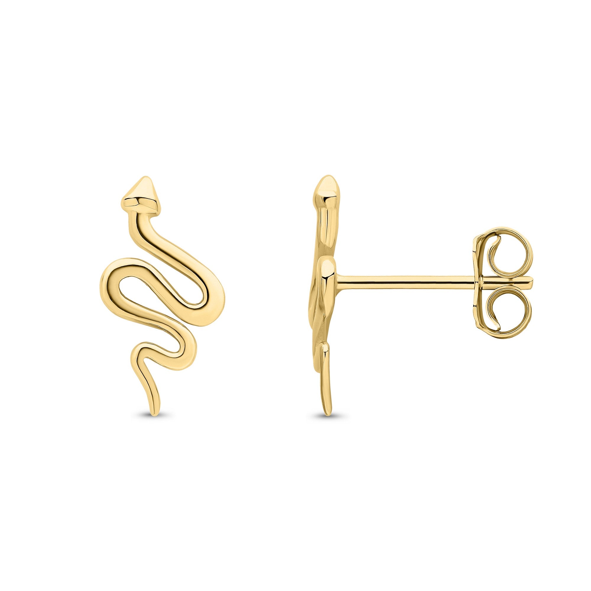 9CT YG POLISHED SNAKE STUD EARRINGS