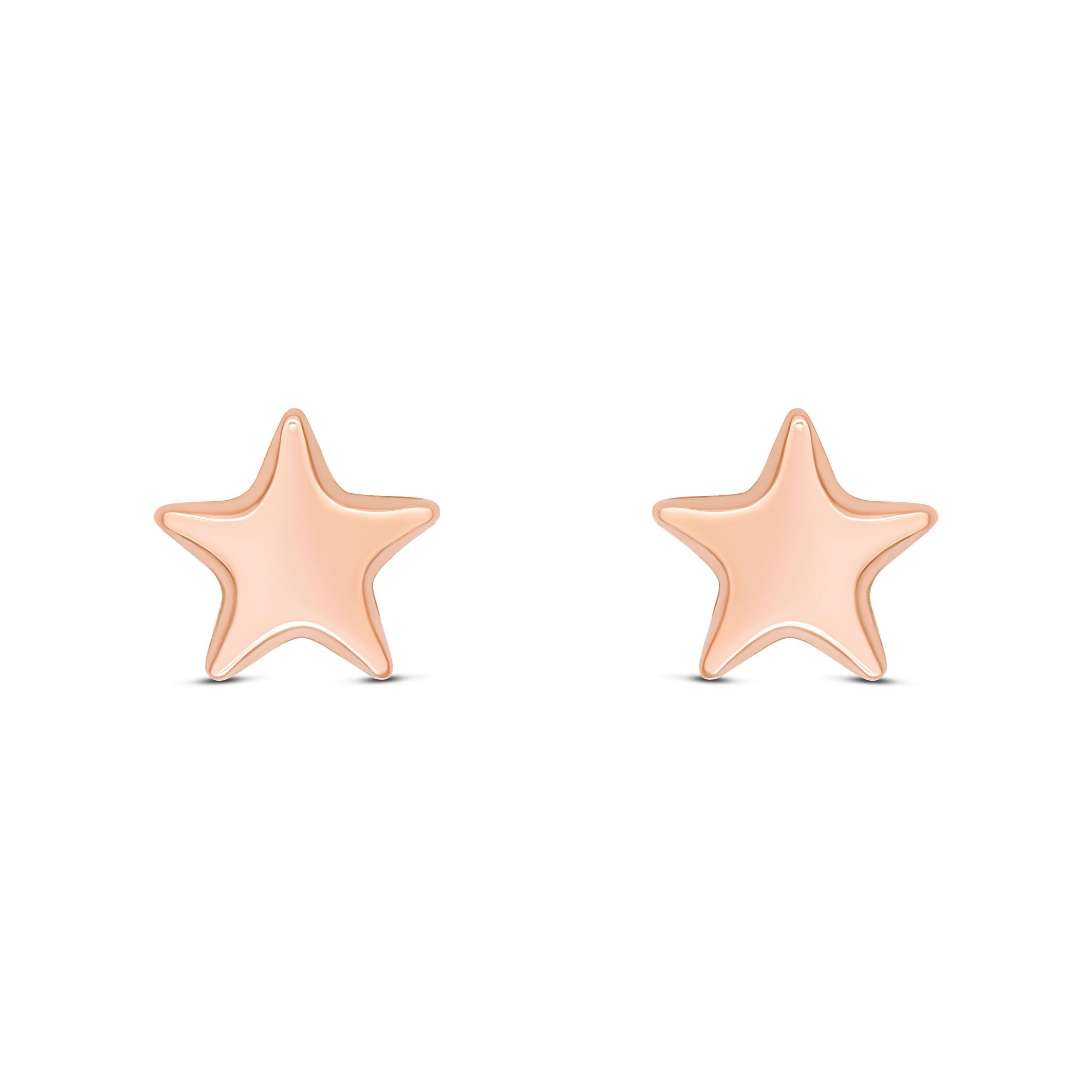 9CT ROSE GOLD POLISHED FINISH 9MM STAR STUD EARRINGS